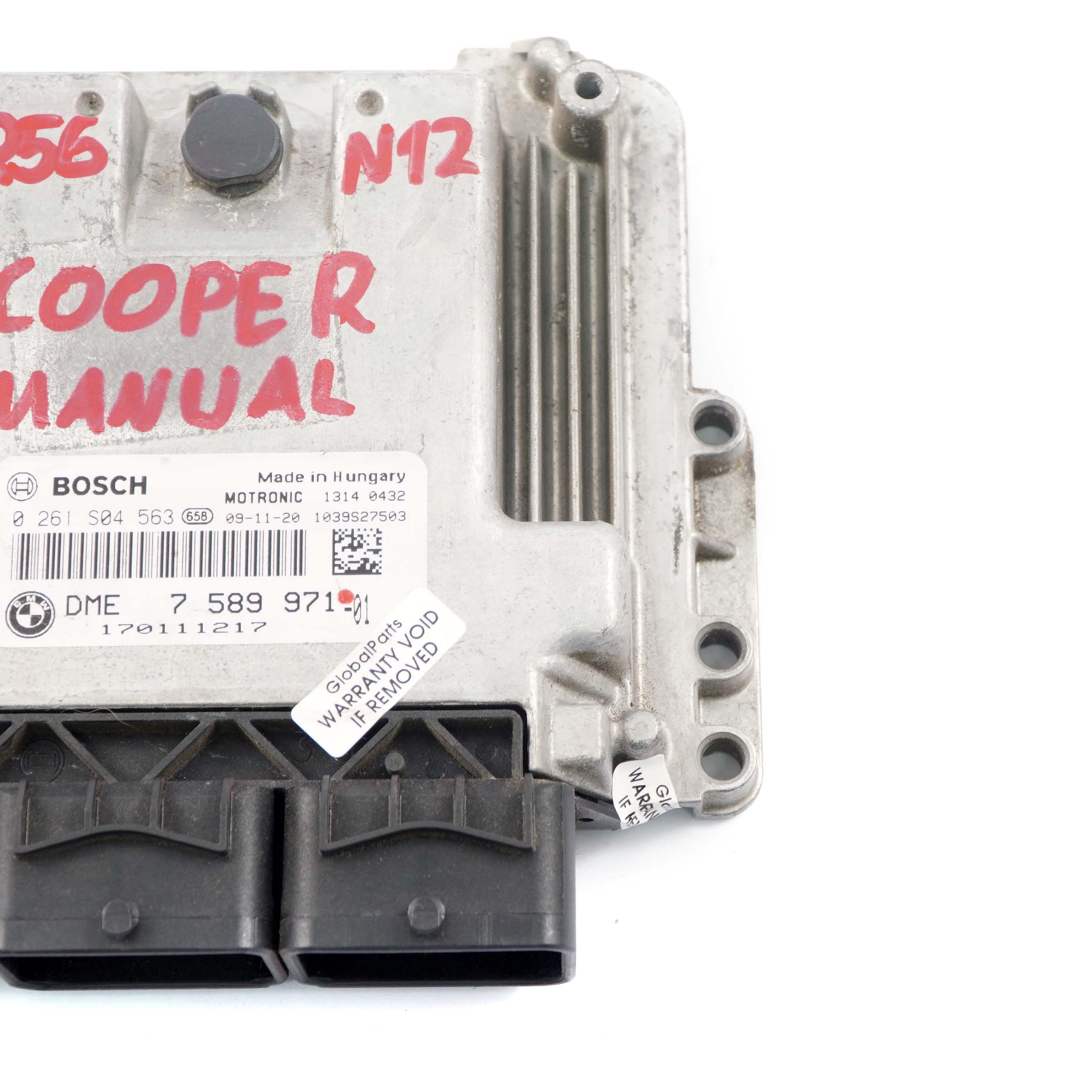 Mini Cooper R55 R56 Petrol N12 120HP Engine Control Unit ECU DME 7589971 Manual