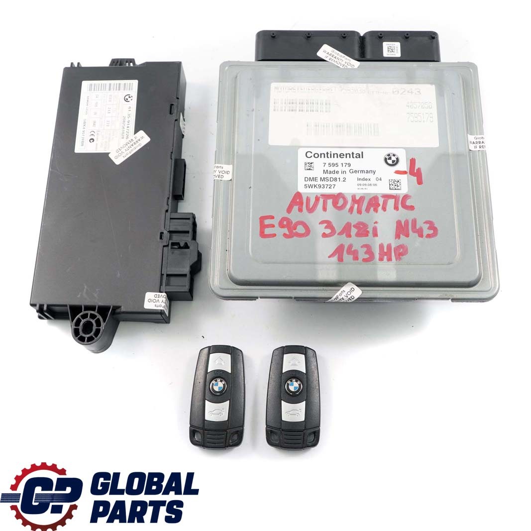 BMW E87 LCI E90 N43 118i 318i Petrol ECU Kit 7595179 DME CAS3 + 2 Keys Automat