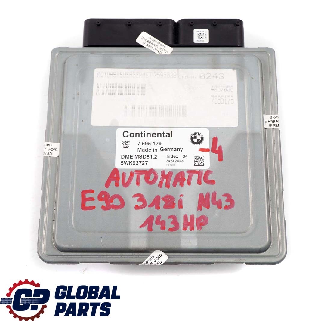 BMW E87 LCI E90 N43 118i 318i Petrol ECU Kit 7595179 DME CAS3 + 2 Keys Automat