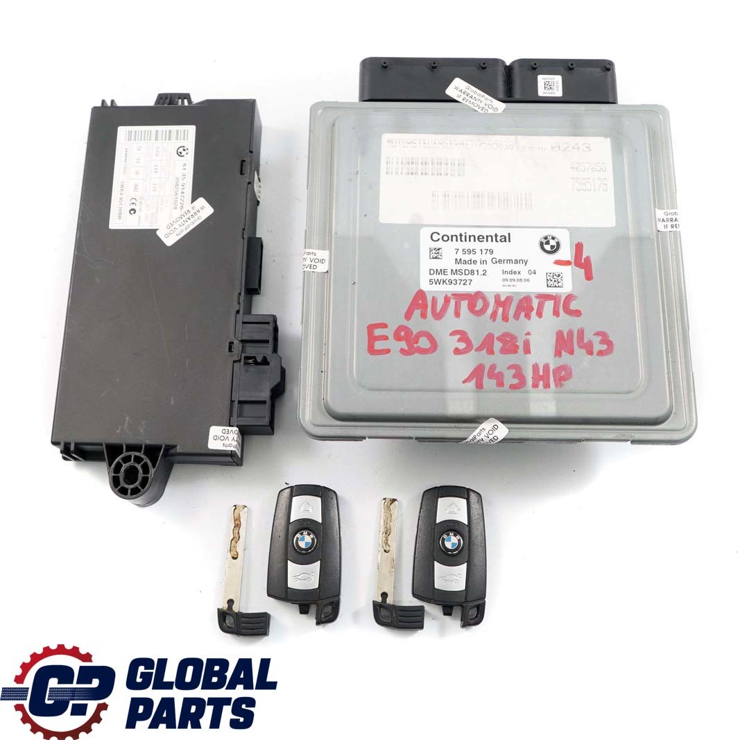 BMW E87 LCI E90 N43 118i 318i Petrol ECU Kit 7595179 DME CAS3 + 2 Keys Automat