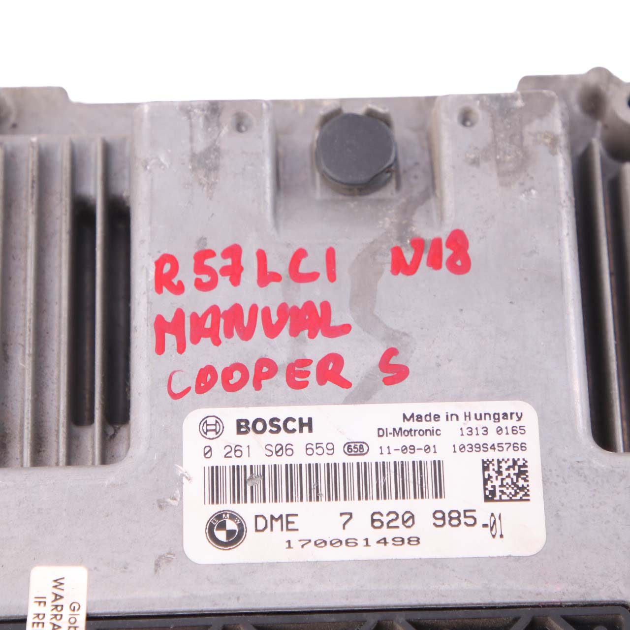 Mini Cooper S R56 R57 LCI N18 1.6 184HP ECU Engine Control Unit DME 7620985