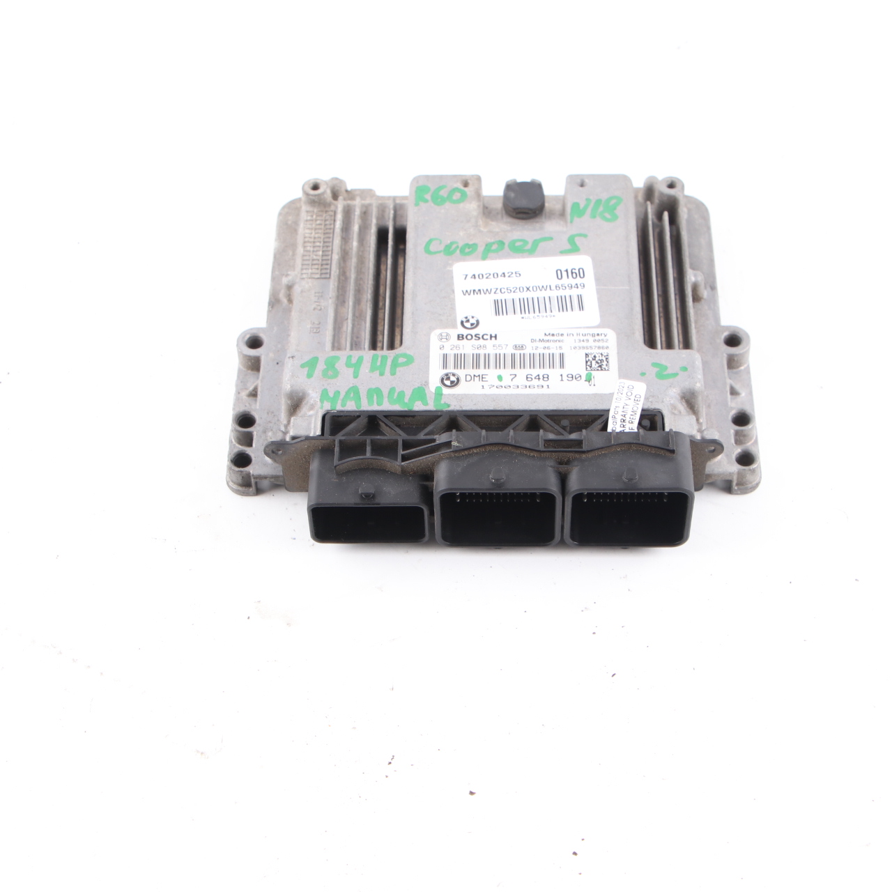 Mini Cooper S R55 R56 LCI R60 N18 1.6 184HP ECU Engine Module DME 7648190 Manual