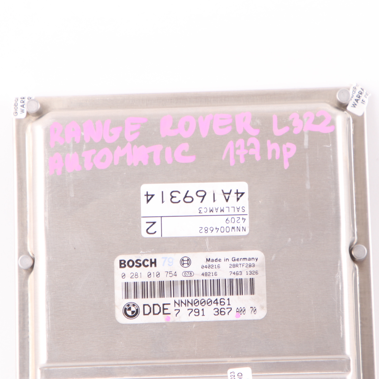 Land Rover Range Rover Engine L322 3.0d M57 306D1 Unit Module ECU DDE 7791367