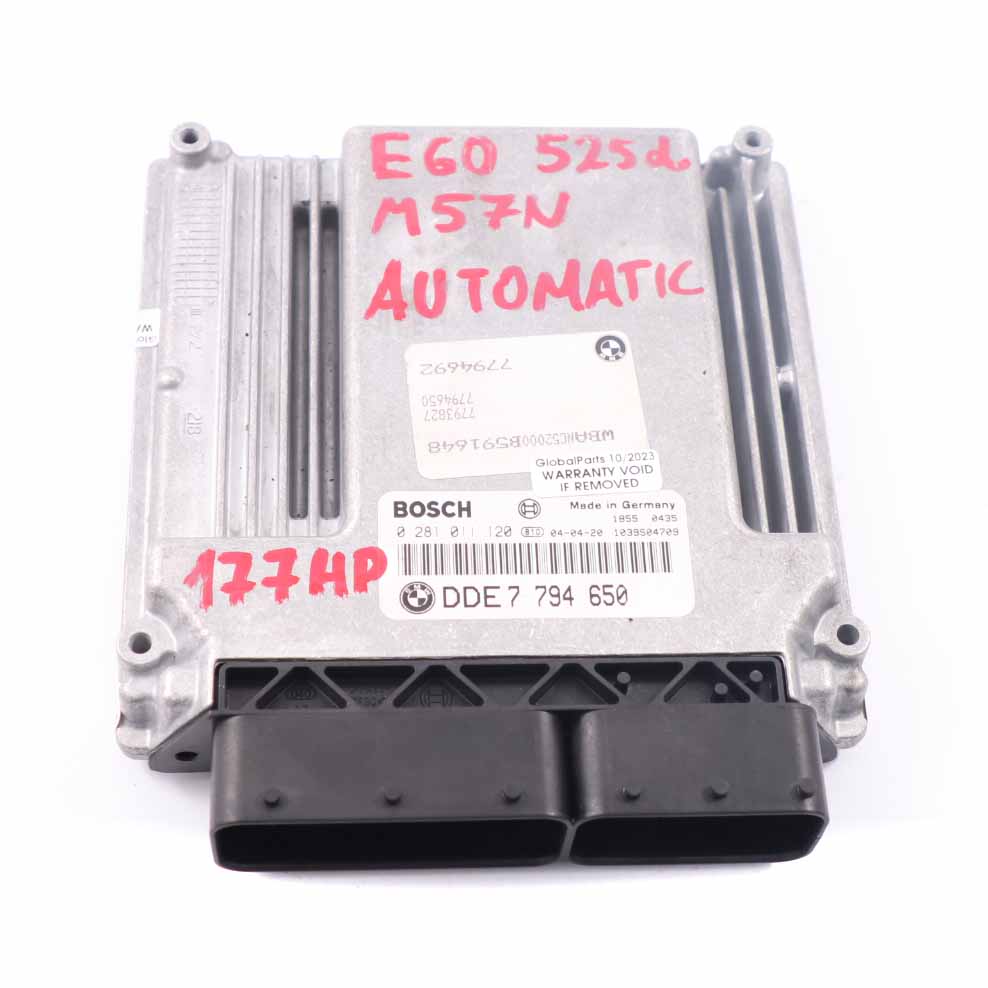 BMW E60 E61 525d Diesel M57N 177HP Engine Control ECU Kit Module DDE 7794650