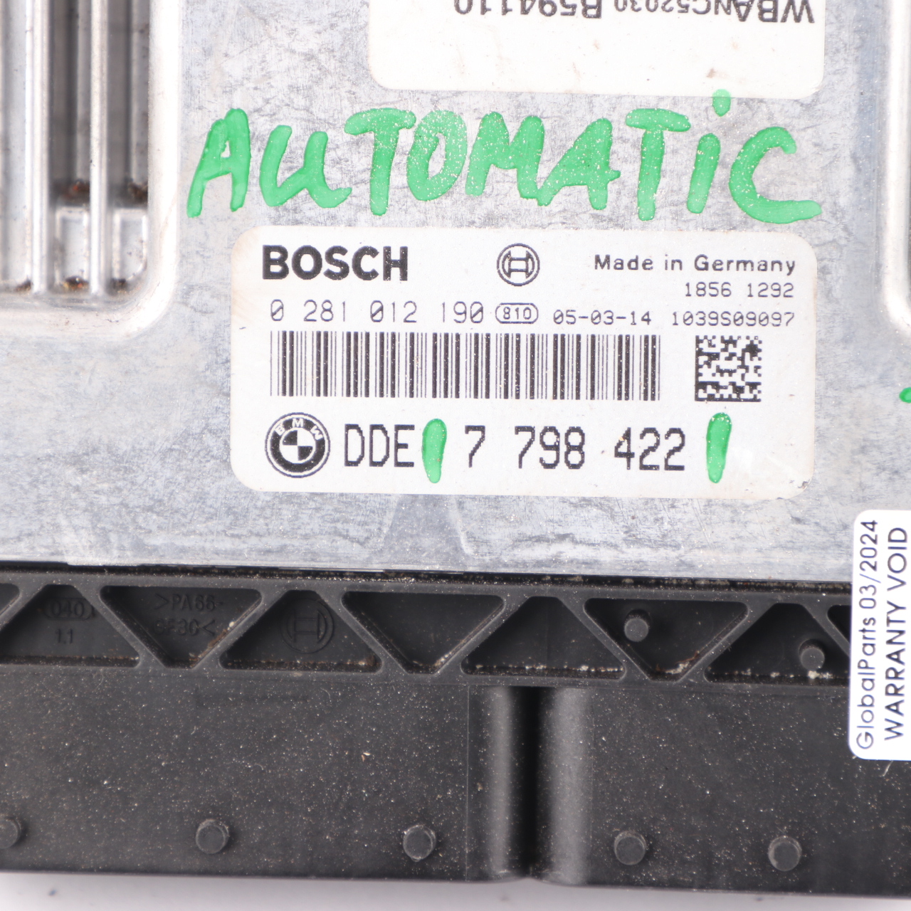 BMW E60 E61 525d M57N 177HP Engine Control Unit ECU DDE 7798422 Automatic