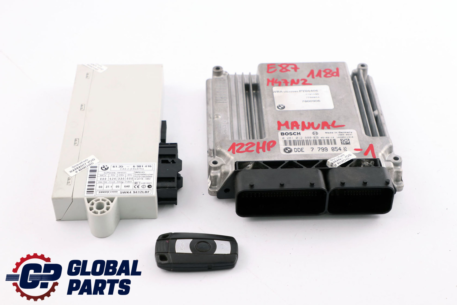 BMW 1 3 Series E87 E90 M47N2 118d 318d 122HP ECU KIT DDE + CAS2 + Key 7799854