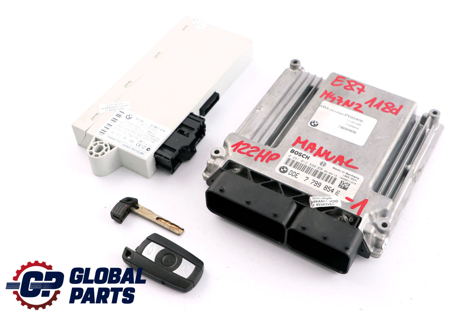 BMW 1 3 Series E87 E90 M47N2 118d 318d 122HP ECU KIT DDE + CAS2 + Key 7799854