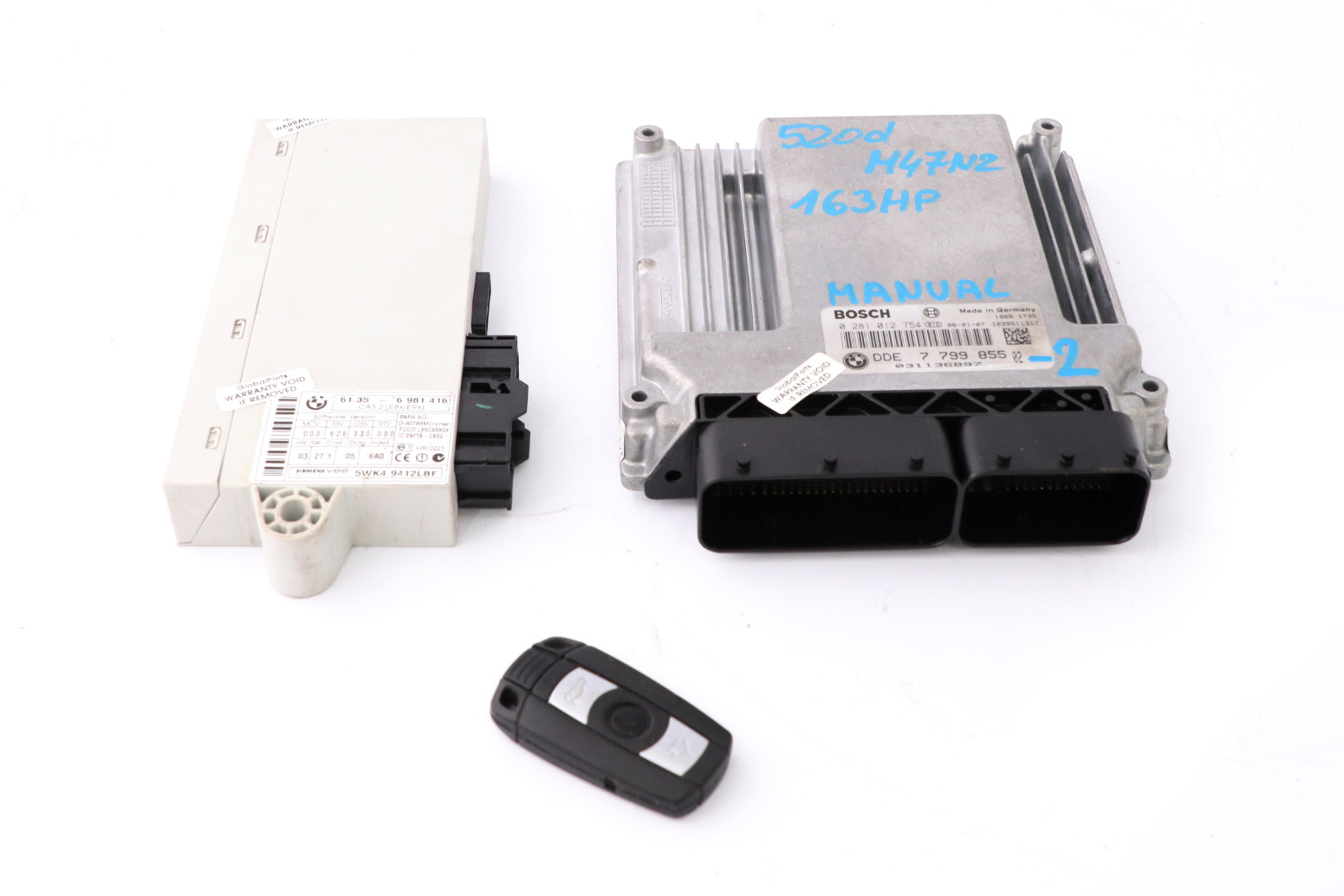 BMW 1 3 5 Series E60 E87 E90 M47N2 120d 320d 520d ECU Kit DDE CAS2 Key 7799855