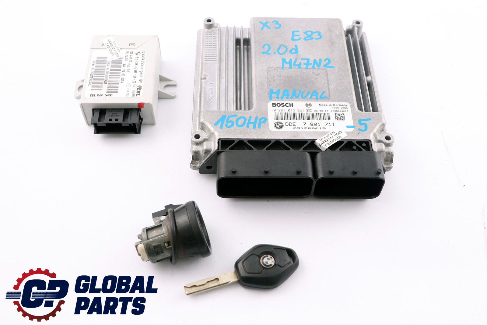 BMW X3 E83 M47N2 2.0d 150HP ECU Kit DDE + EWS + Key 7801711 Manual