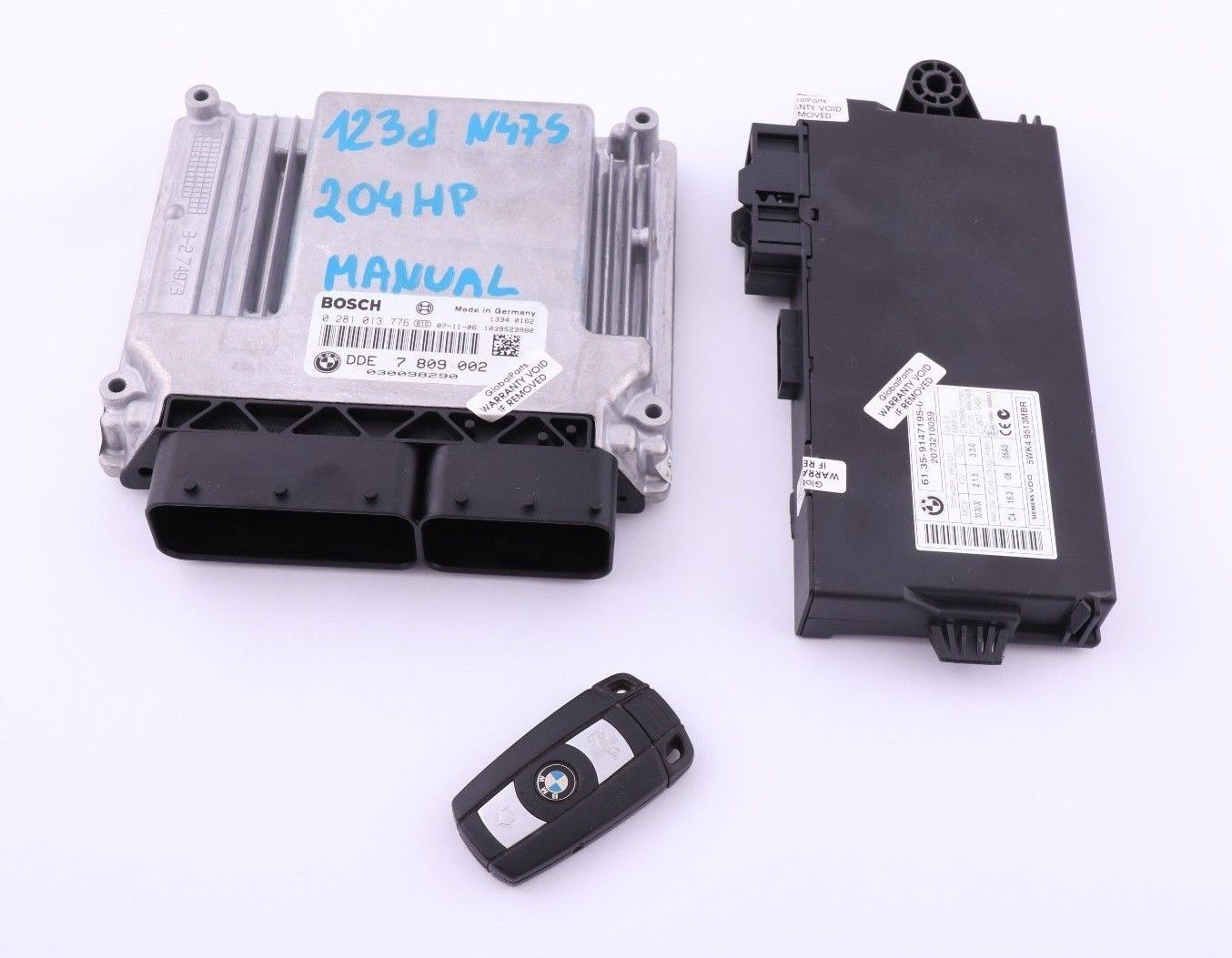 BMW E81 E82 E87 LCI E88 Engine N47S 123d ECU Kit DDE 7809002 CAS3 + Key Manual