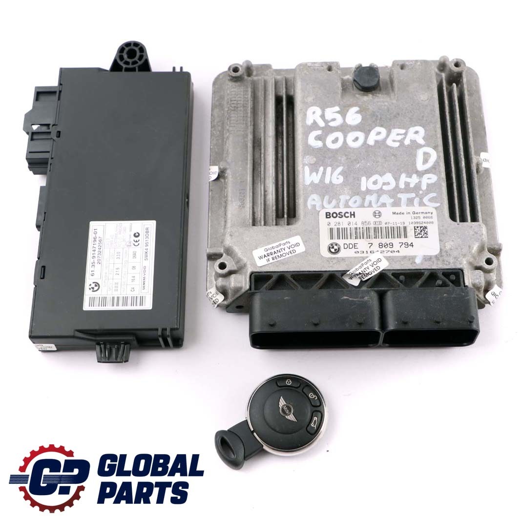 Mini Cooper D R55 R56 Diesel W16 109HP ECU Kit DDE 7809794 CAS3 + Key Automatic