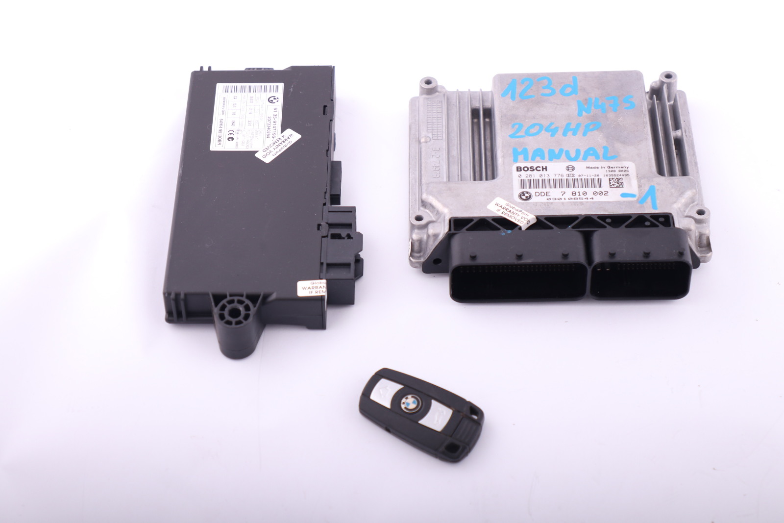 BMW 1 Series E81 E82 E87 LCI E88 N47S 123d ECU Kit DDE CAS 3 Key 7810002 Manual