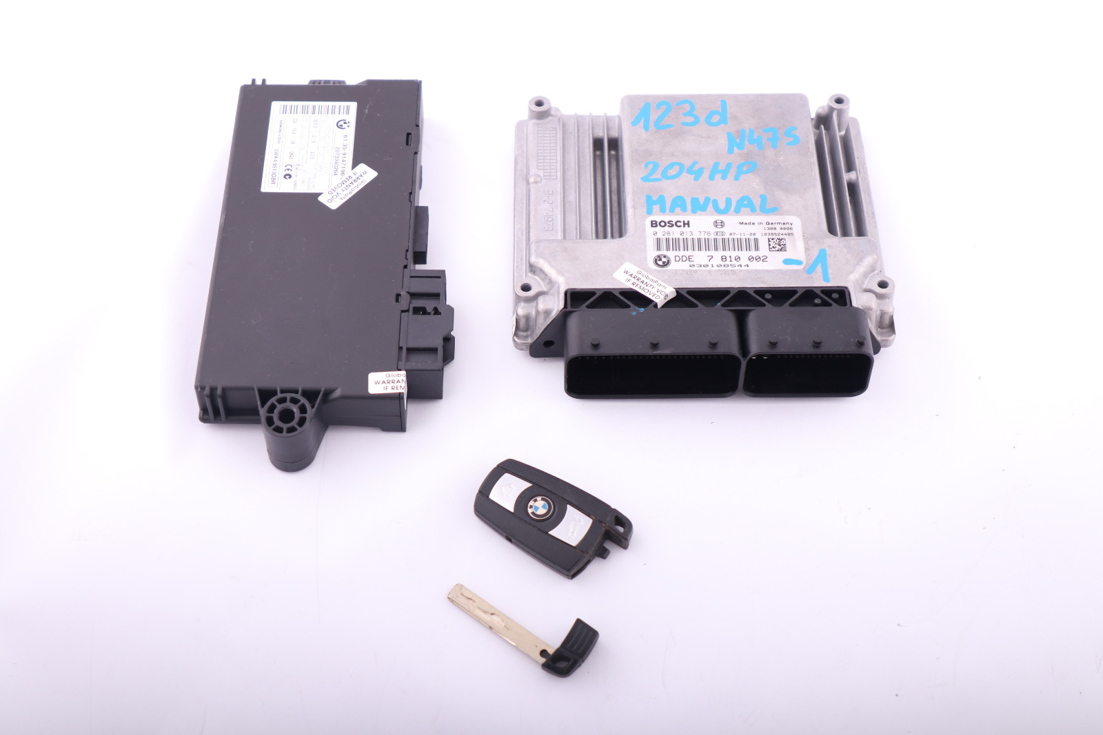 BMW 1 Series E81 E82 E87 LCI E88 N47S 123d ECU Kit DDE CAS 3 Key 7810002 Manual