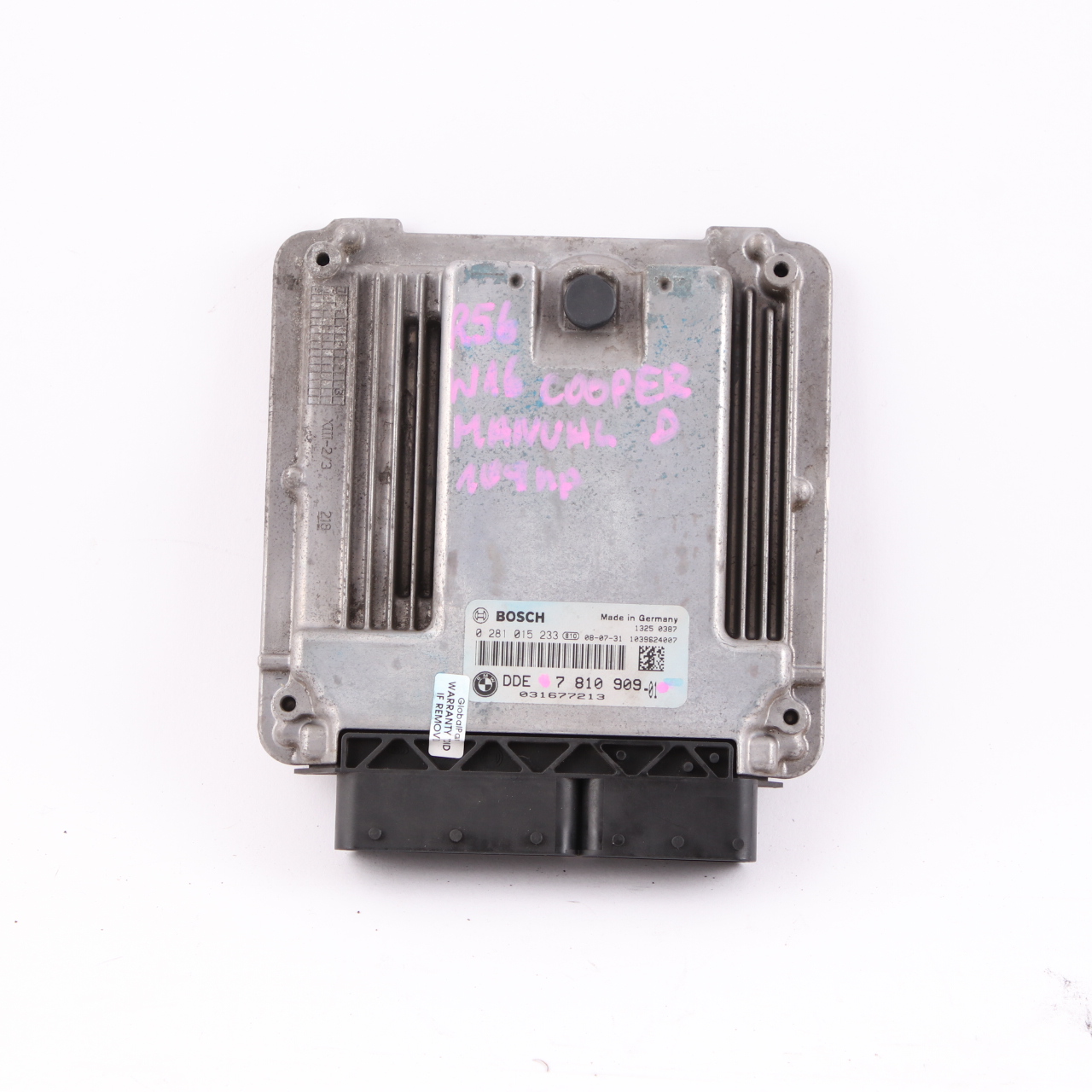 Mini Cooper D R55 R56 Diesel W16 1.6 ECU Engine Control Unit DDE 7810909 Manual