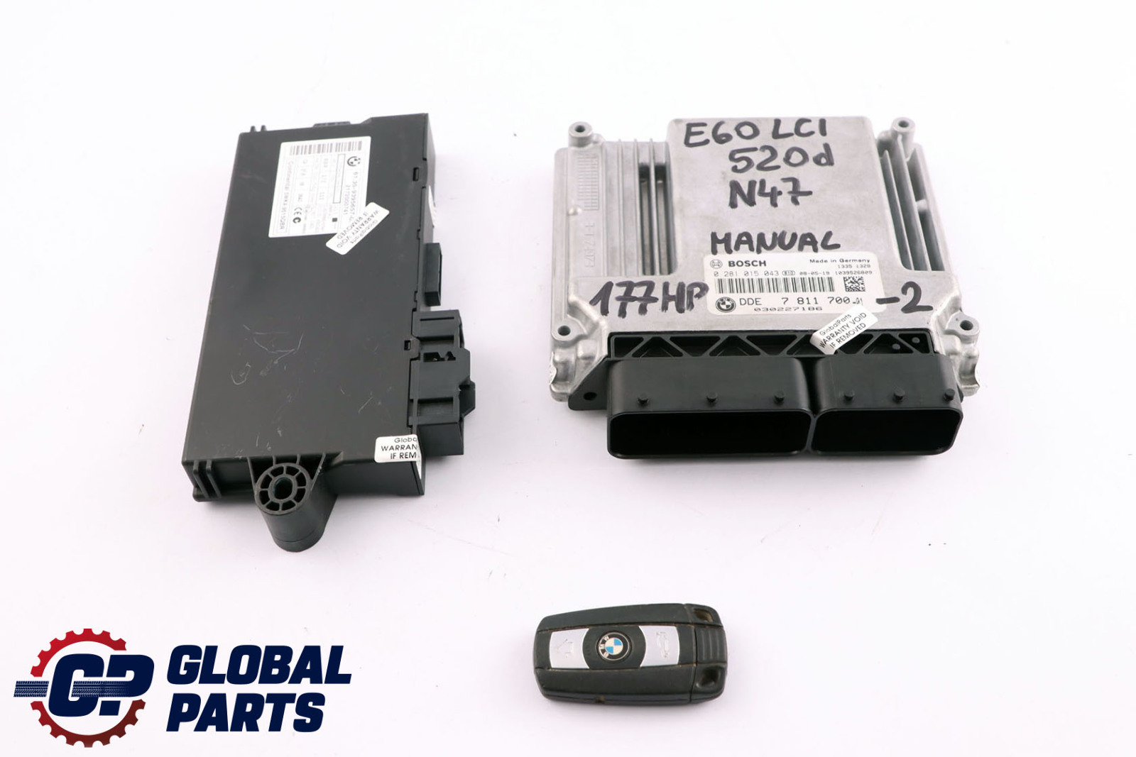 BMW 5 Series E60 E61 LCI 520d N47 177HP ECU KIT DDE CAS3 + Key 7811700 Manual