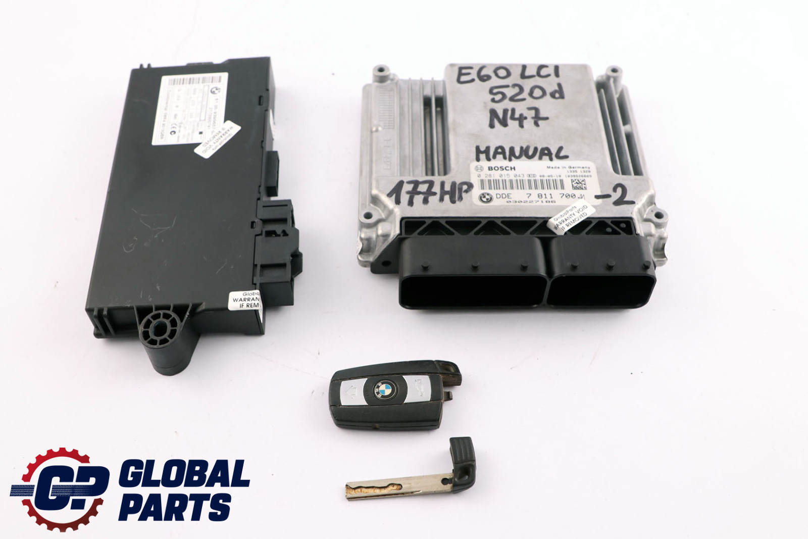 BMW 5 Series E60 E61 LCI 520d N47 177HP ECU KIT DDE CAS3 + Key 7811700 Manual