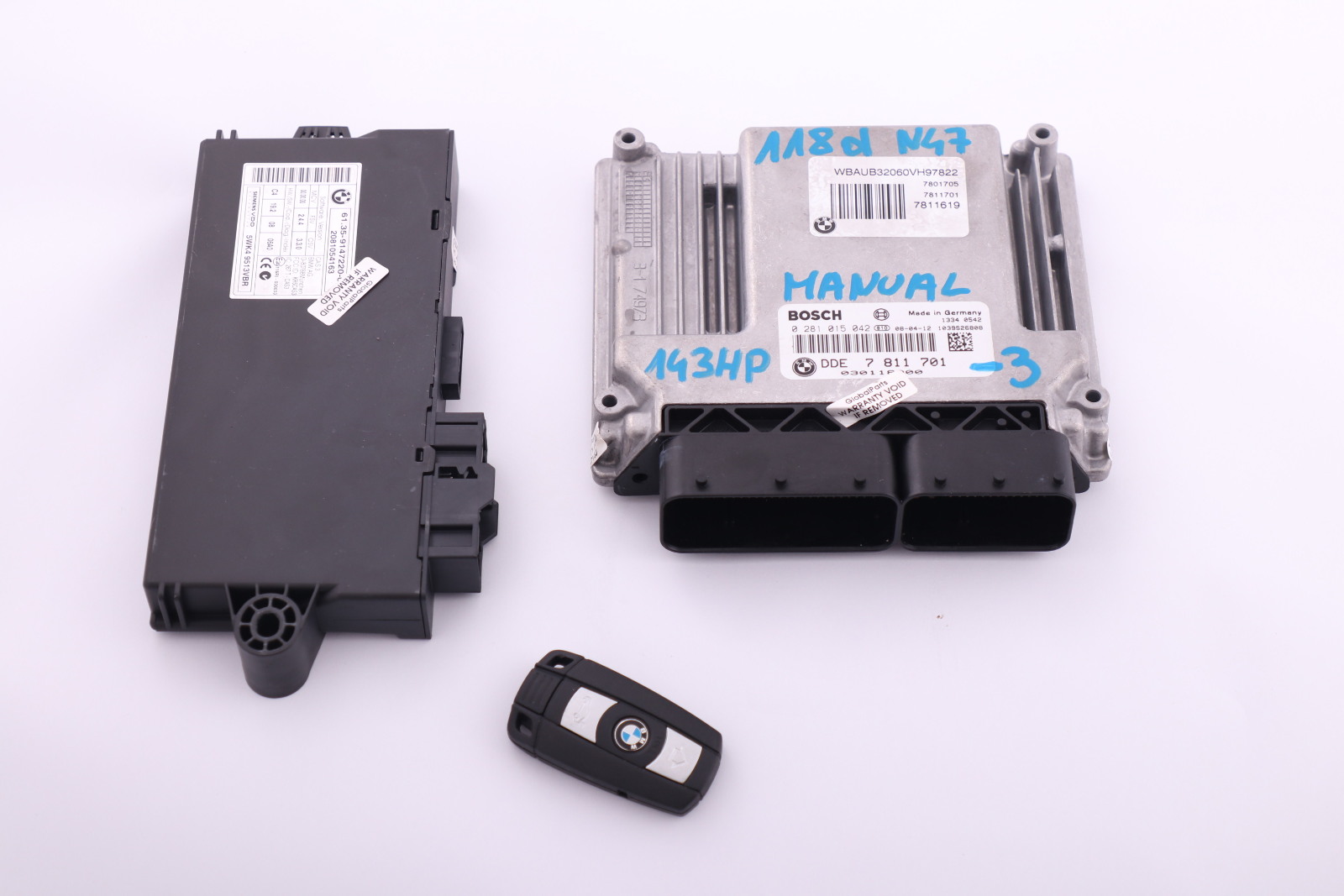 BMW E81 E87 LCI E90 118d 318d N47 Diesel ECU KIT DDE 7811701 CAS3 + Key Manual