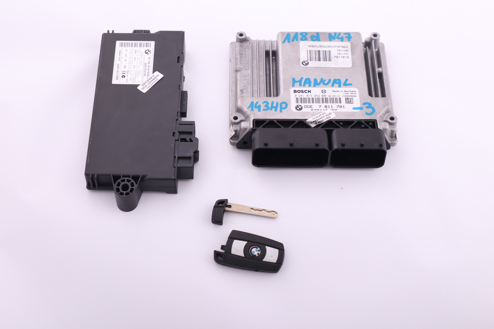 BMW E81 E87 LCI E90 118d 318d N47 Diesel ECU KIT DDE 7811701 CAS3 + Key Manual