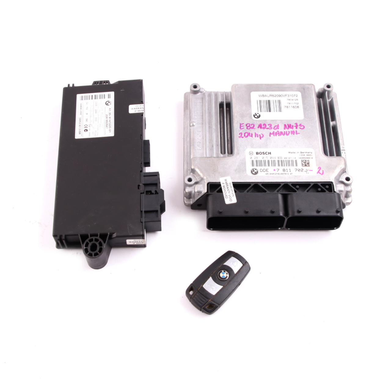 BMW E81 E82 E87 LCI E88 N47S 123d ECU Kit DDE 7811702 + CAS3 + Key Manual