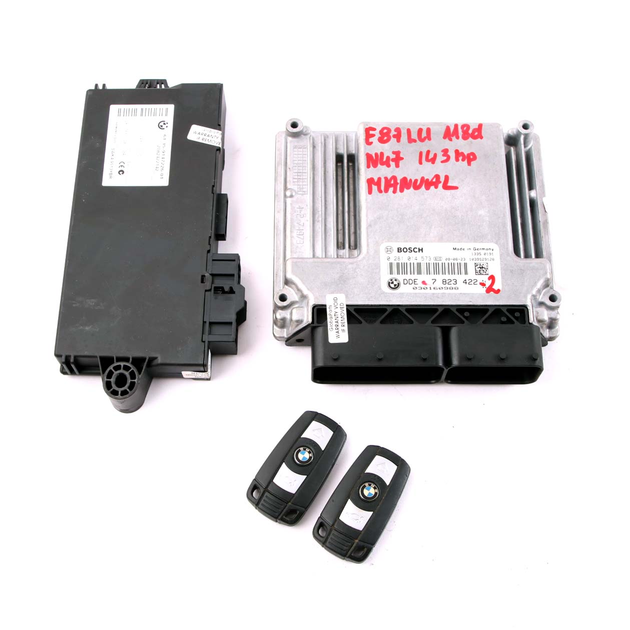 £BMW E81 E87 E90 LCI 118d 318d N47 Diesel ECU Control Kit DDE 7823422 CAS3 Keys