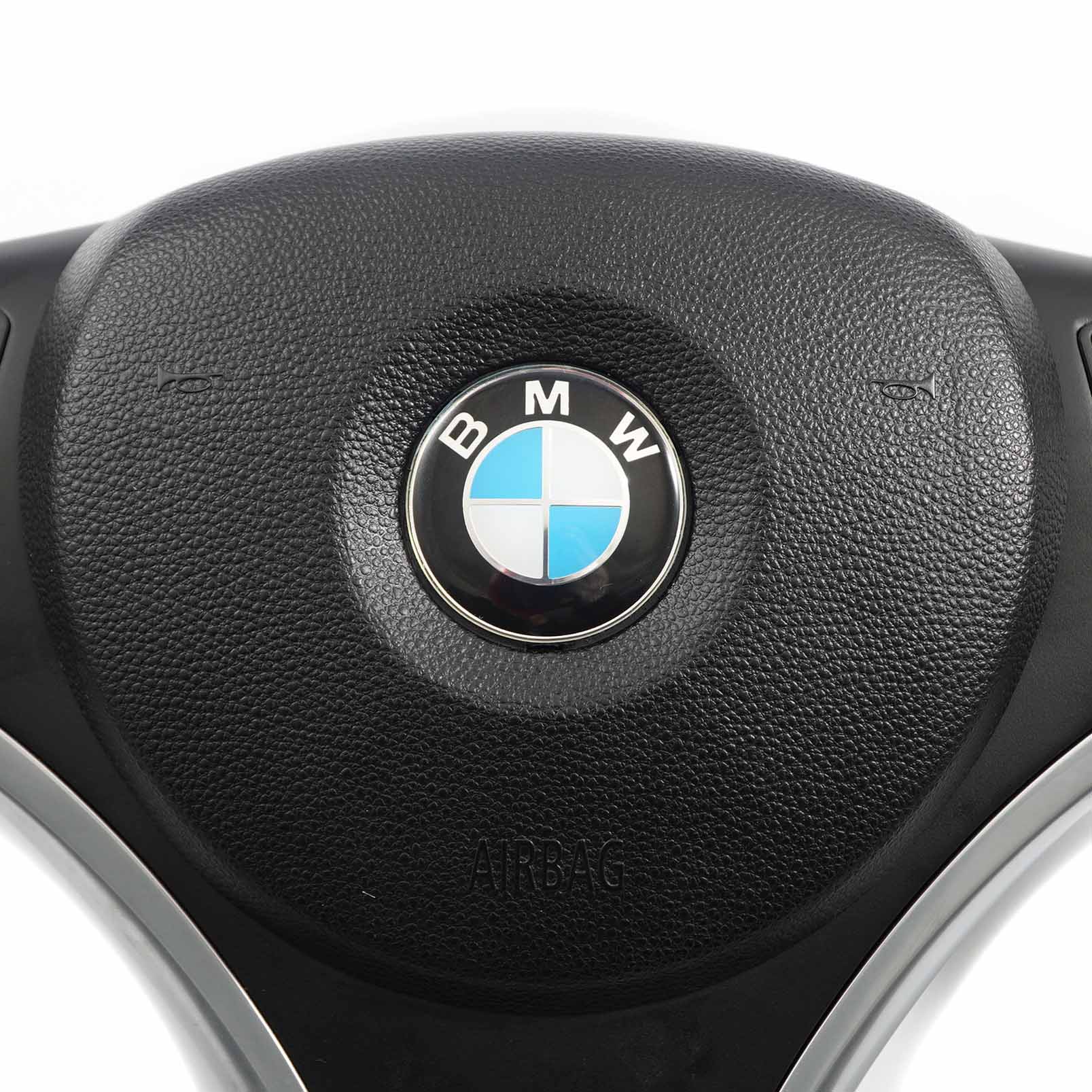 BMW E81 E82 E87 E90 E91 E92 NEW Black Leather M Sport Look Steering Wheel Trim