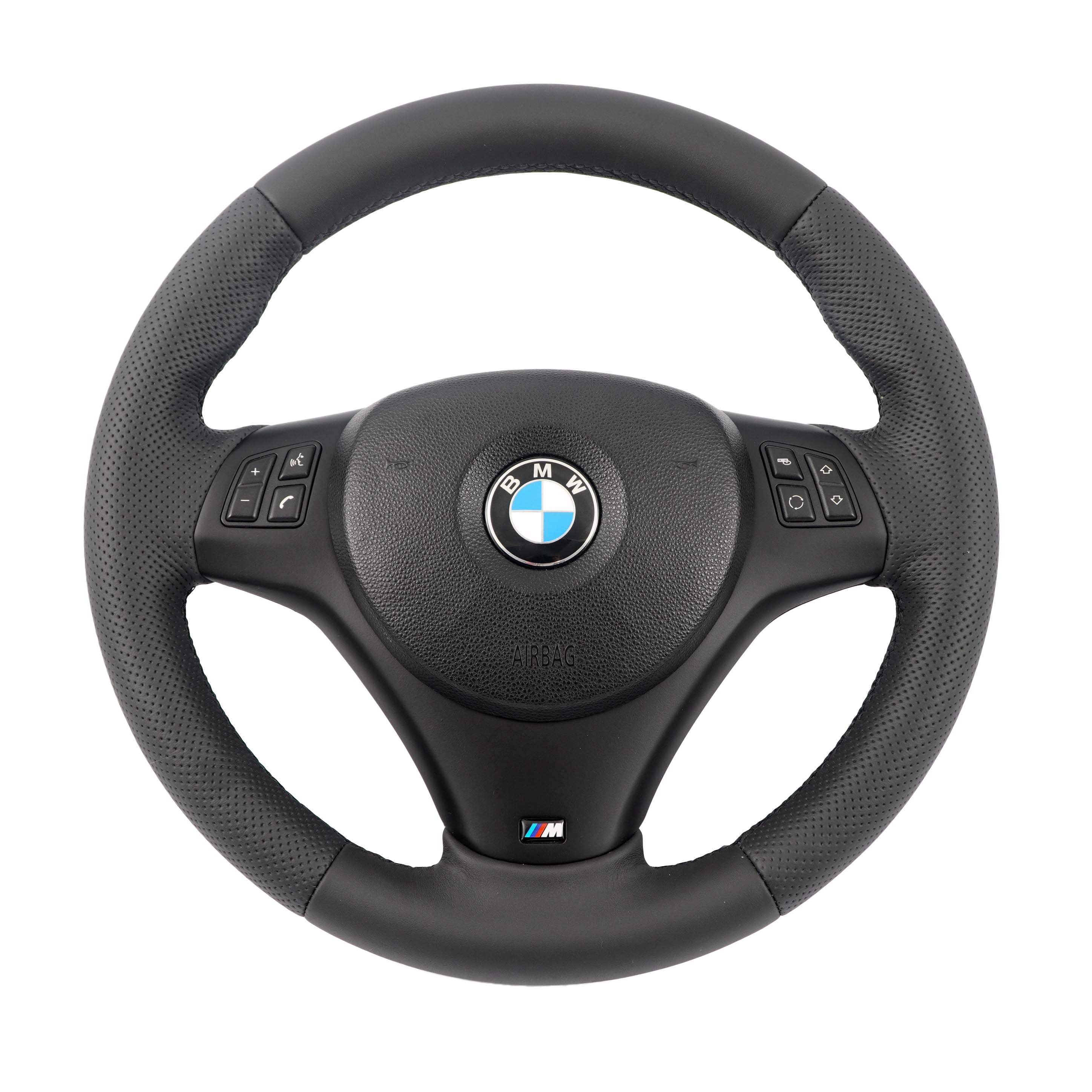 BMW E81 E82 E87 E90 E91 E92 E93 NEW Black Leather M-Sport Thick Steering Wheel