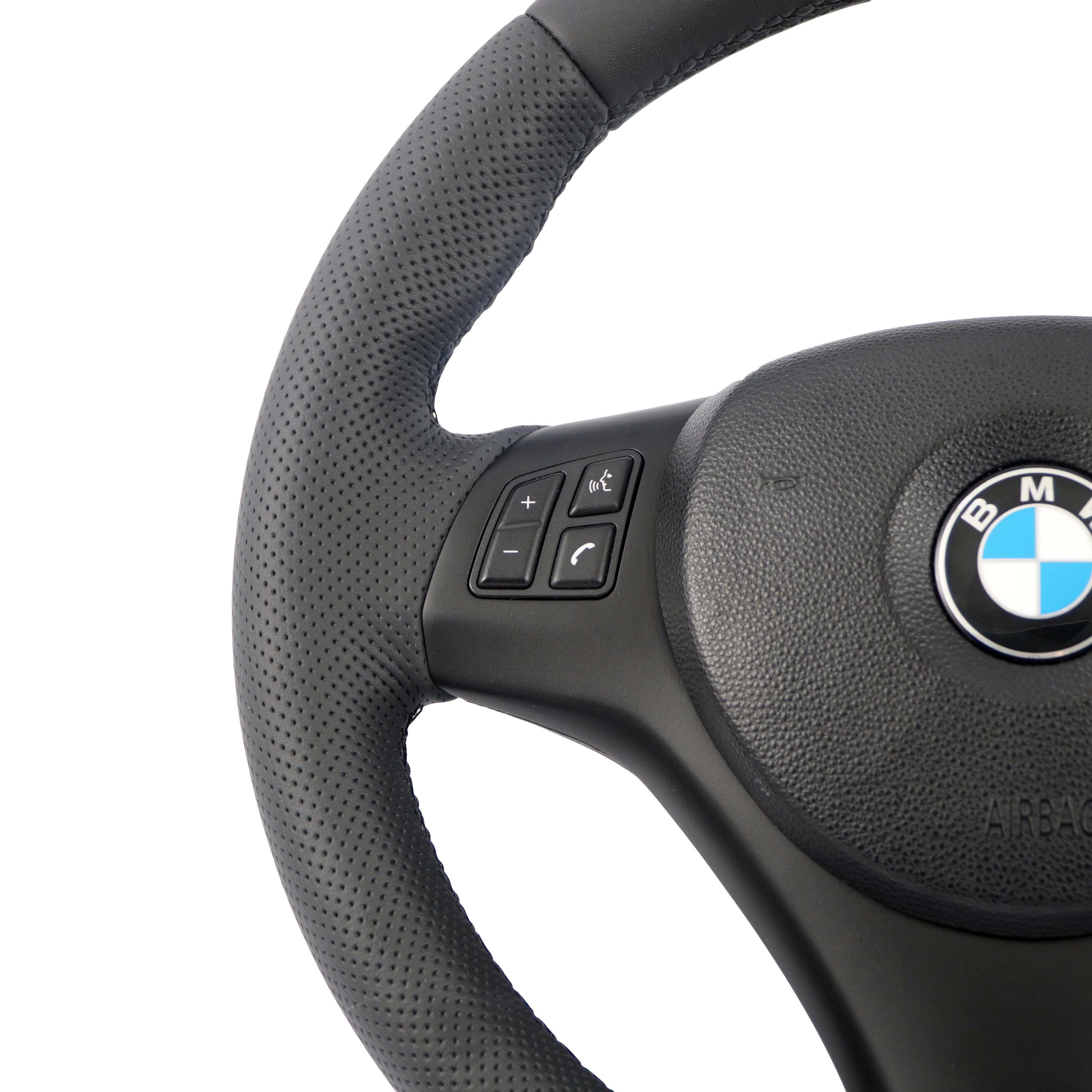 BMW E81 E82 E87 E90 E91 E92 E93 NEW Black Leather M-Sport Thick Steering Wheel