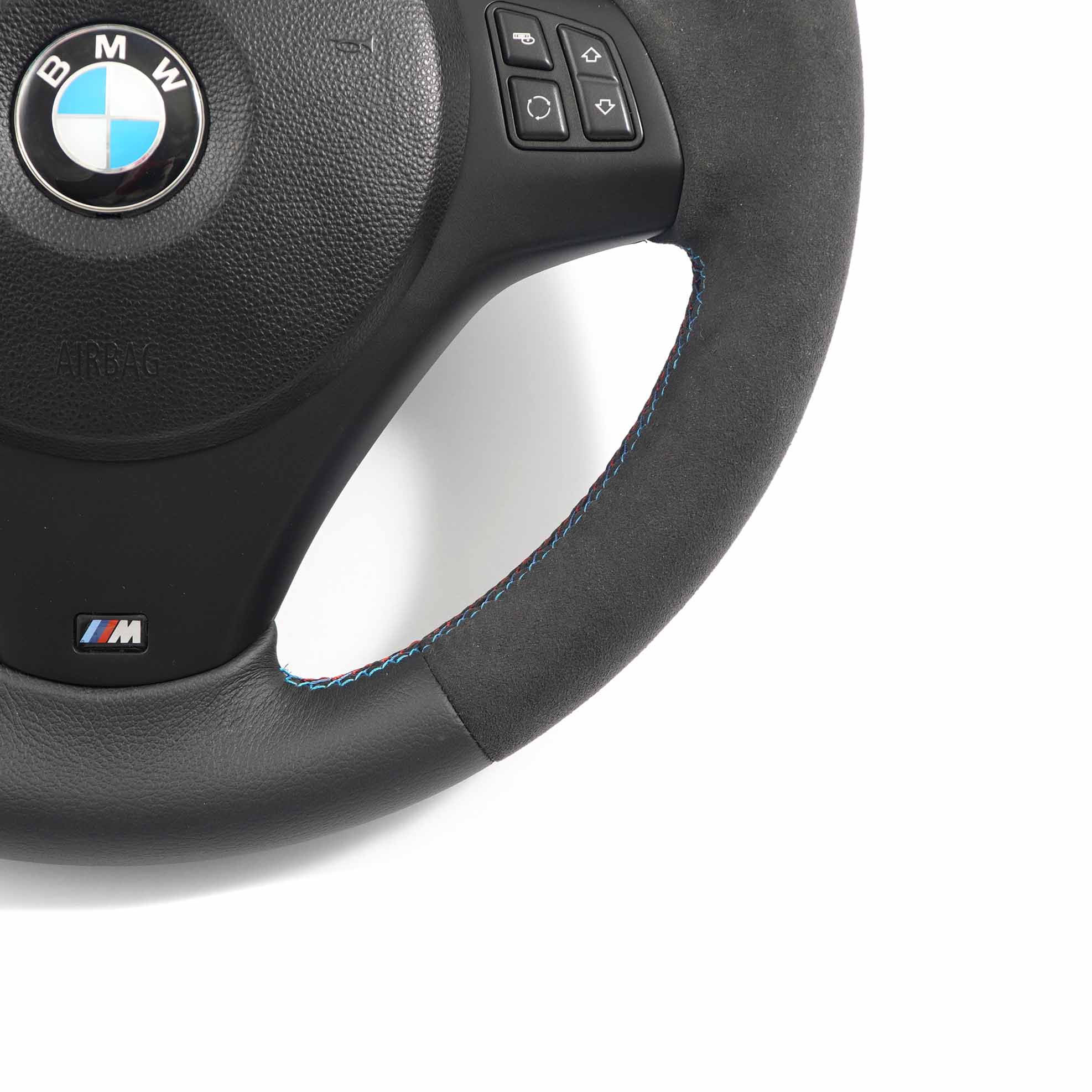 BMW E87 E90 E91 NEW Leather Alcantara M-Sport Thick Steering Wheel Paddle Shift