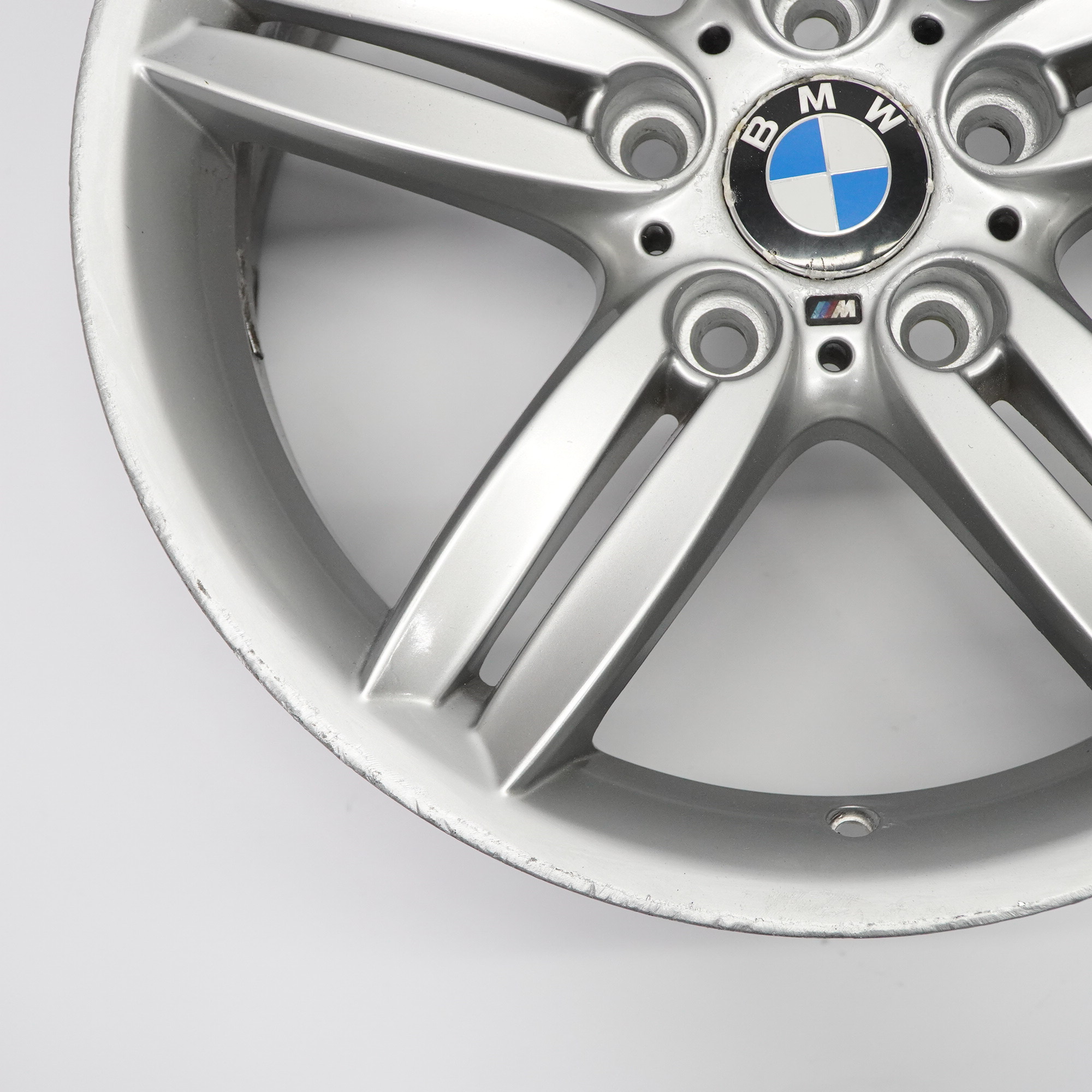 BMW E81 E87 Rear Silver Alloy Wheel Rim 18" 8,5J M Double Spoke 208 7839305