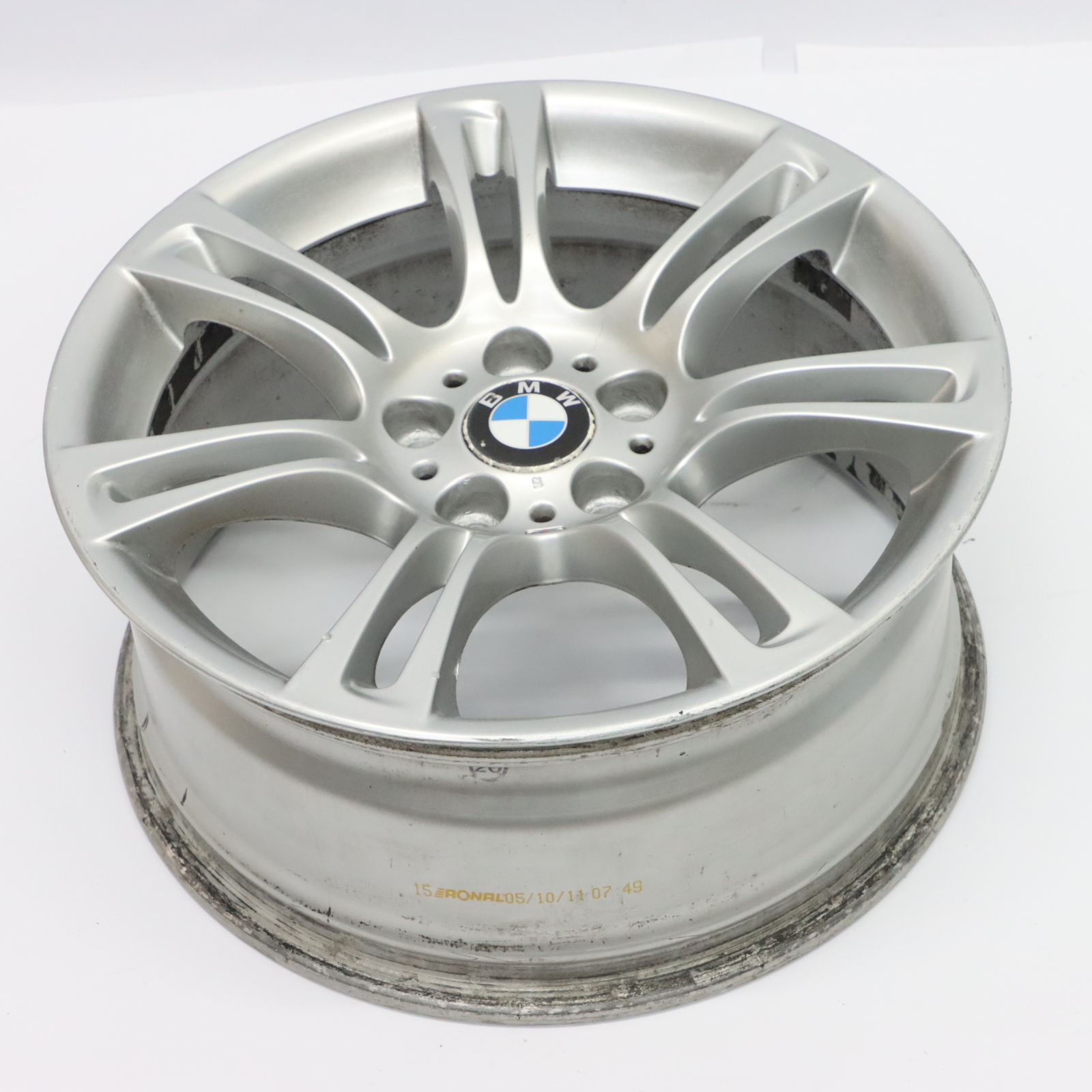 BMW F10 F11 F12 Silver Wheel Alloy Rim M Double Spoke 350 8J 18" ET:30 7842650