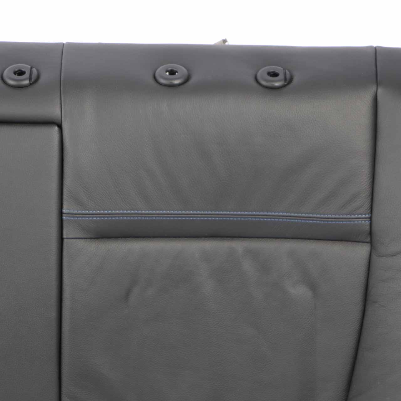 BMW E90 LCI Rear Seat Backrest Back Cover Leather Dakota Black Blue Seam