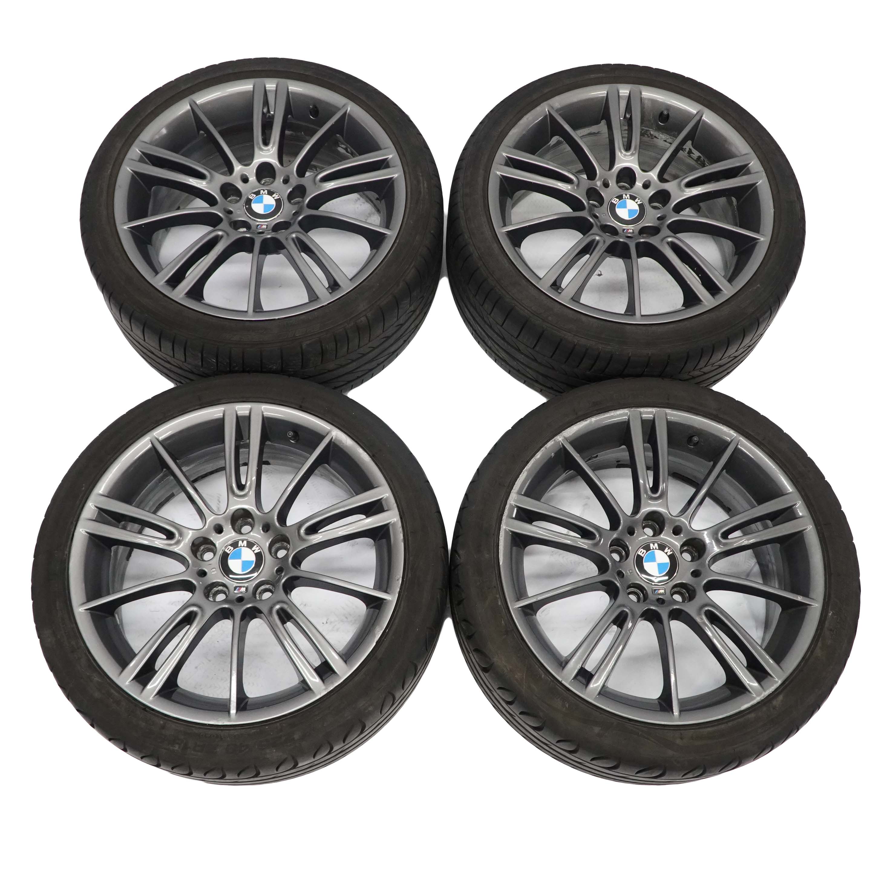 BMW E90 E92 Complete Set 4x Wheel Rim 18" Tyres M Spider Spoke 193 Ferricgrey