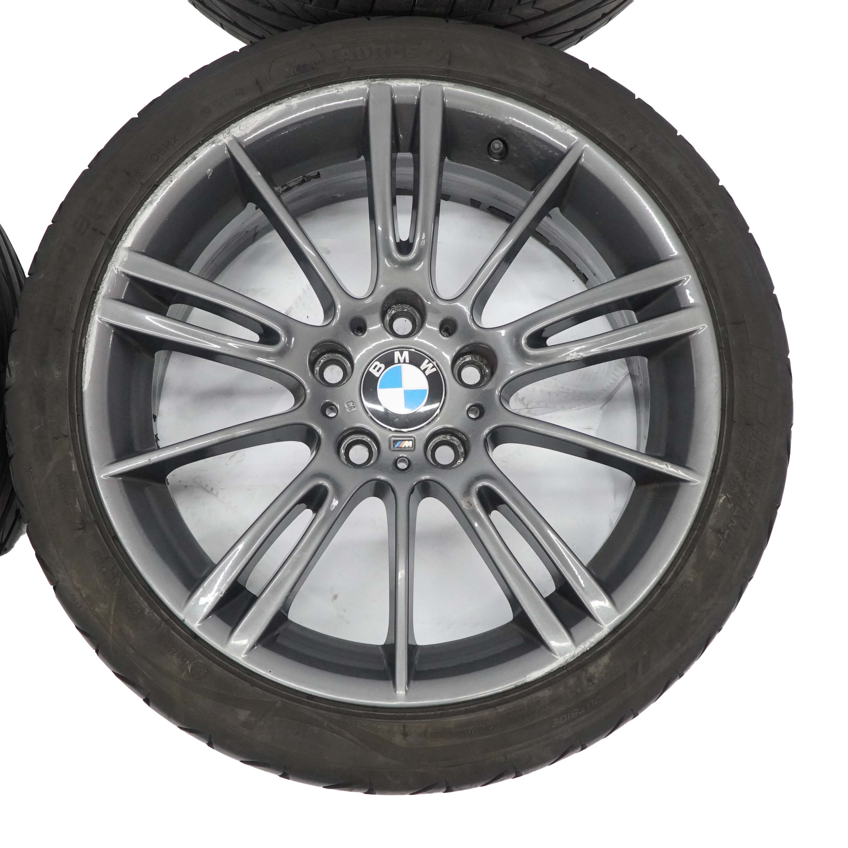 BMW E90 E92 Complete Set 4x Wheel Rim 18" Tyres M Spider Spoke 193 Ferricgrey