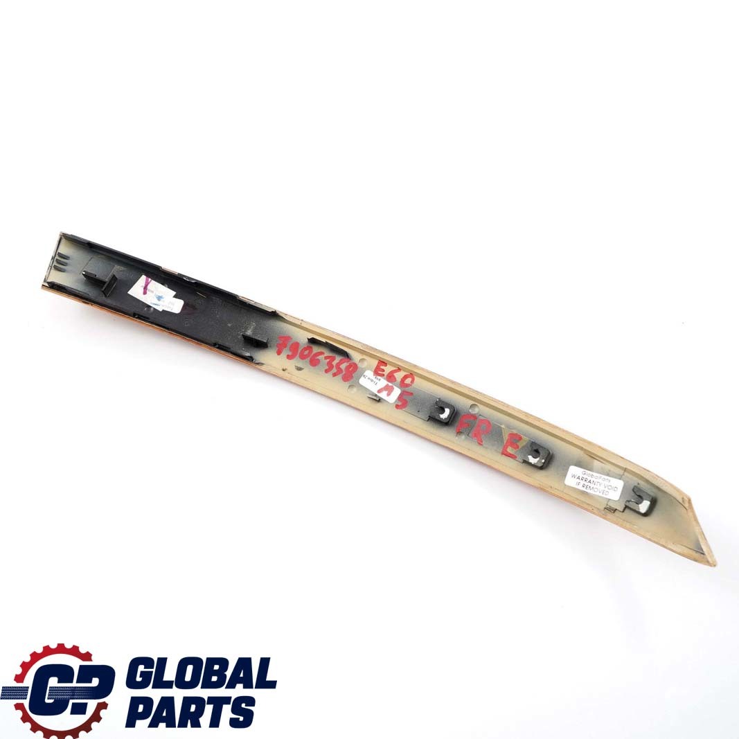 BMW 5 Series E60 M5 Handle Trim Strip Front Right O/S Wood Carrara 7906358