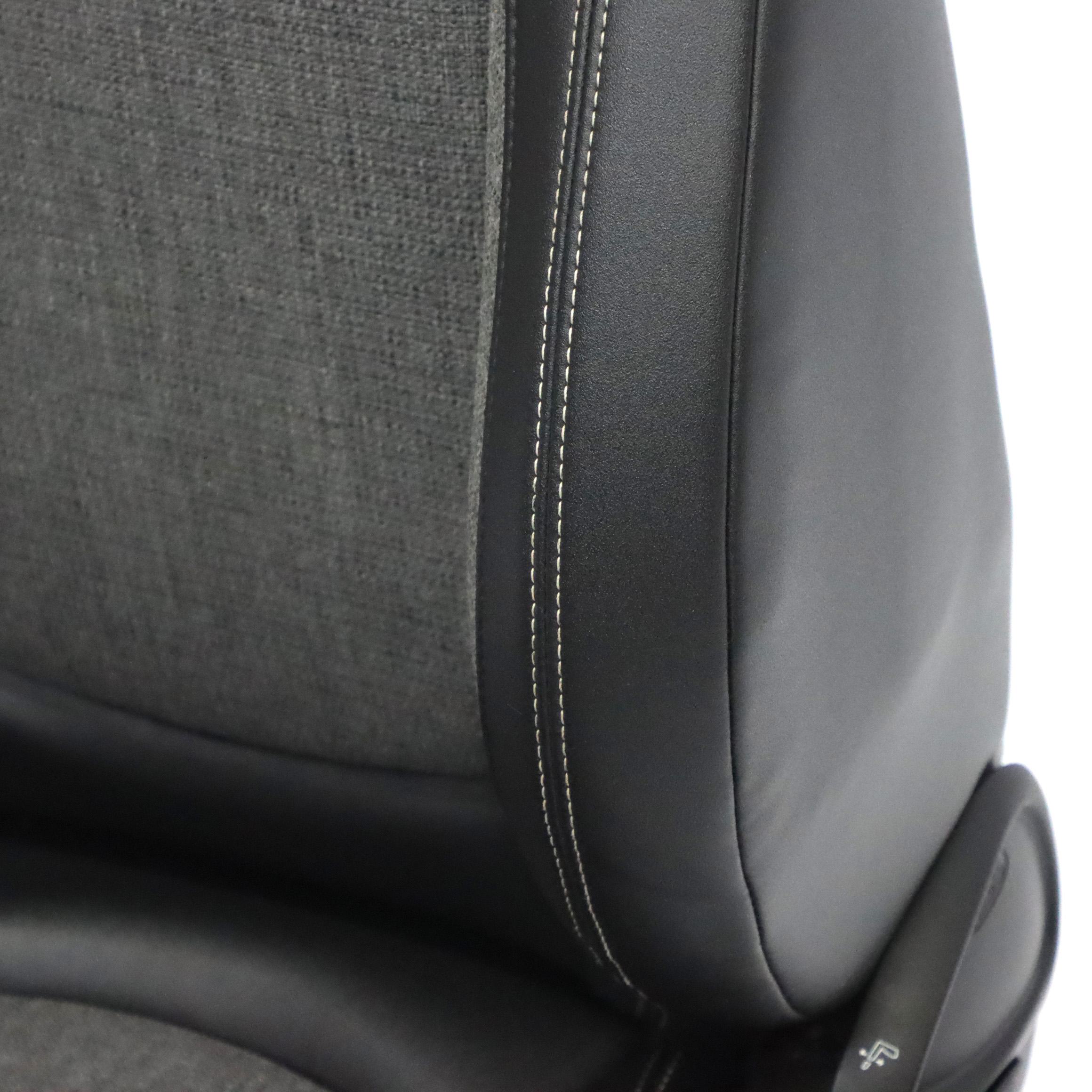 Mini Cooper One F56 Front Seat Sport Cloth / Leather Left N/S Pearl Black Carbon