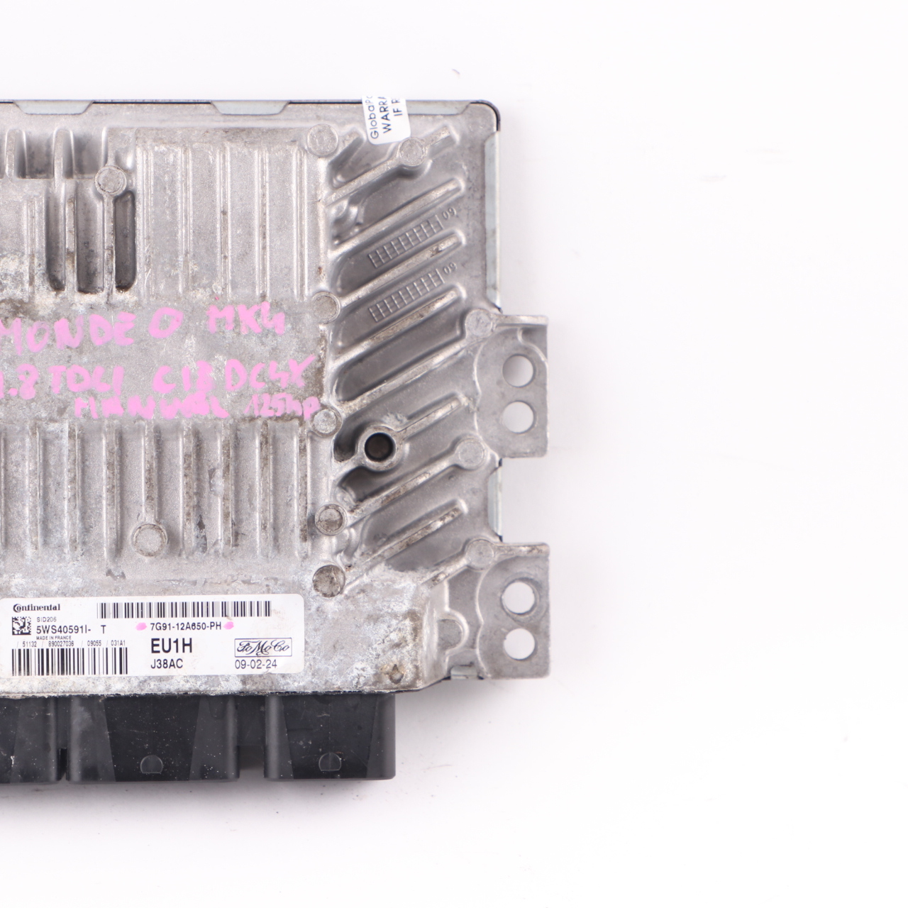 Ford Mondeo MK4 1.8 TDCI 125HP Engine Unit Module ECU 7G91-12A650-PH Manual