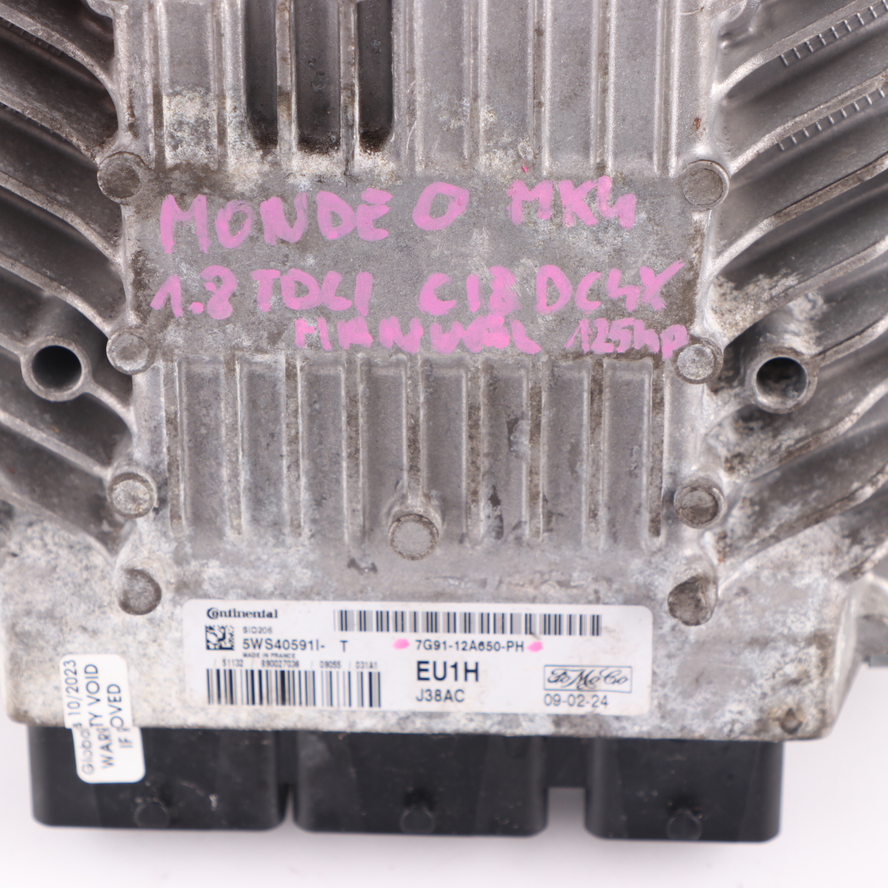 Ford Mondeo MK4 1.8 TDCI 125HP Engine Unit Module ECU 7G91-12A650-PH Manual