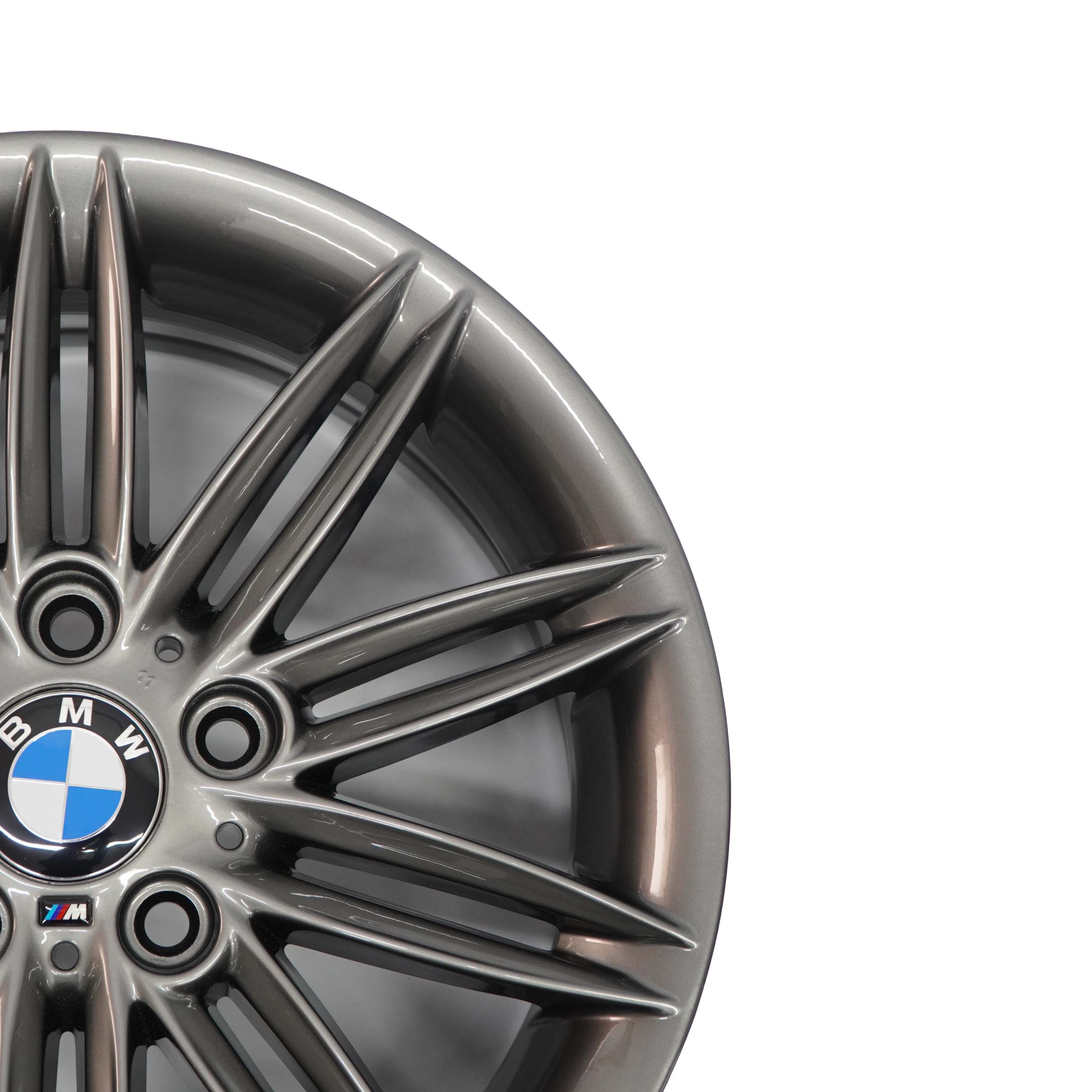 BMW E81 E82 E87 E88 Grey Rear Wheel Alloy Rim 17" M Double Spoke 207 7,5J ET:47