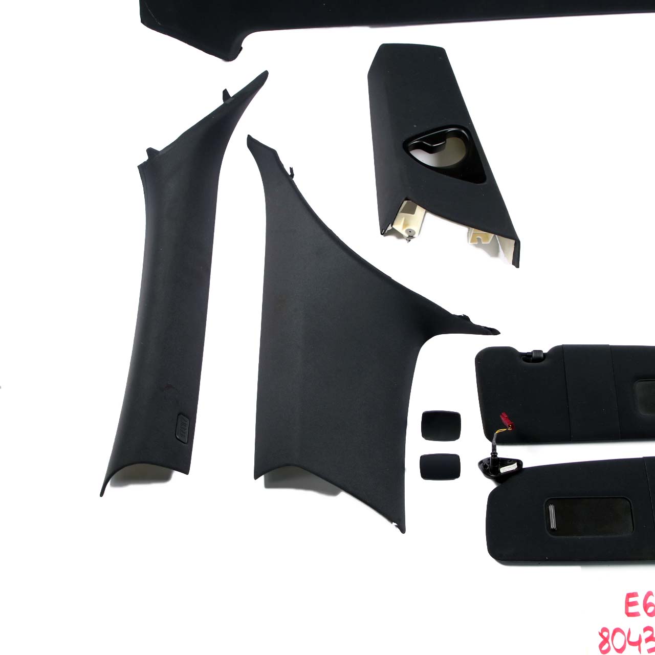 BMW 6 Series E63 LCI Headlining Roof Lining Black Trim + Pillars + Handles