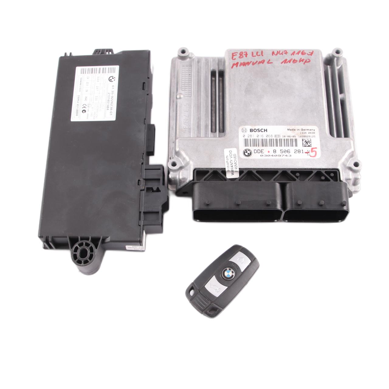 BMW E87 E90 LCI 116d 316d Diesel N47 ECU KIT Engine DDE 8506281 CAS3 Key Manual