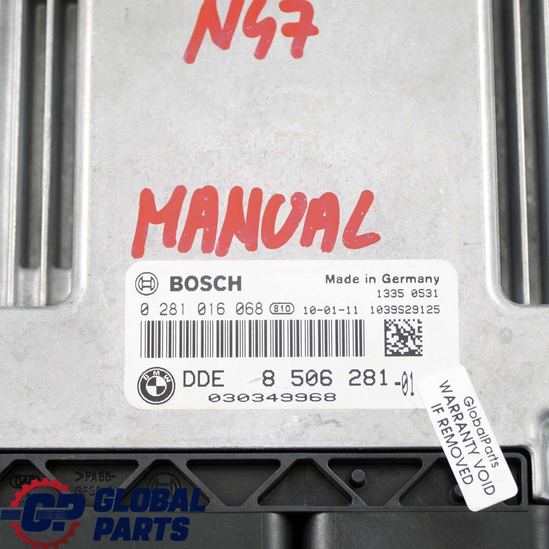 BMW E81 E87 E90 LCI 116d 316d 118d 318d N47 Engine ECU DDE 8506281 Manual