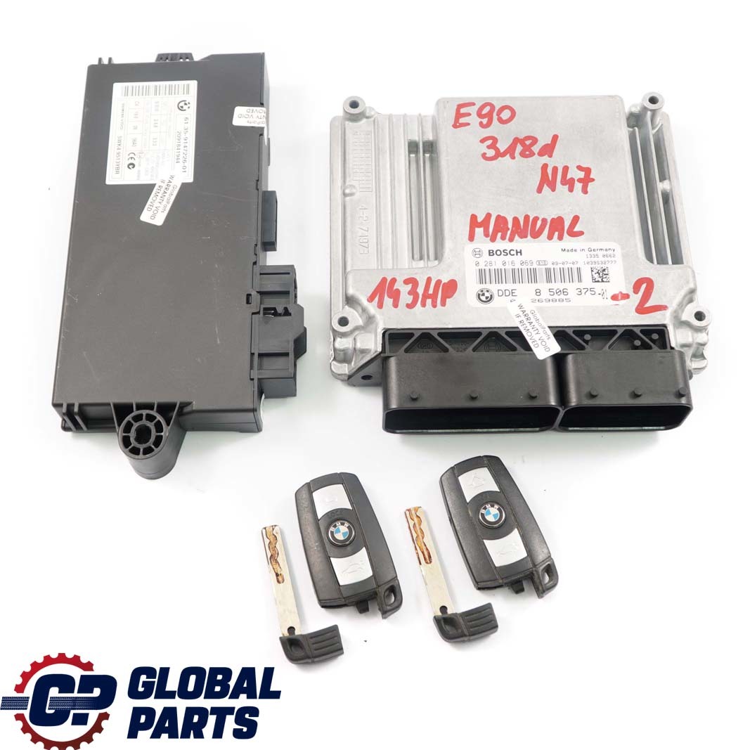 BMW E81 E87 E90 E91 LCI 118d 318d N47 Diesel ECU KIT DDE 8506375 CAS3 + 2 Keys