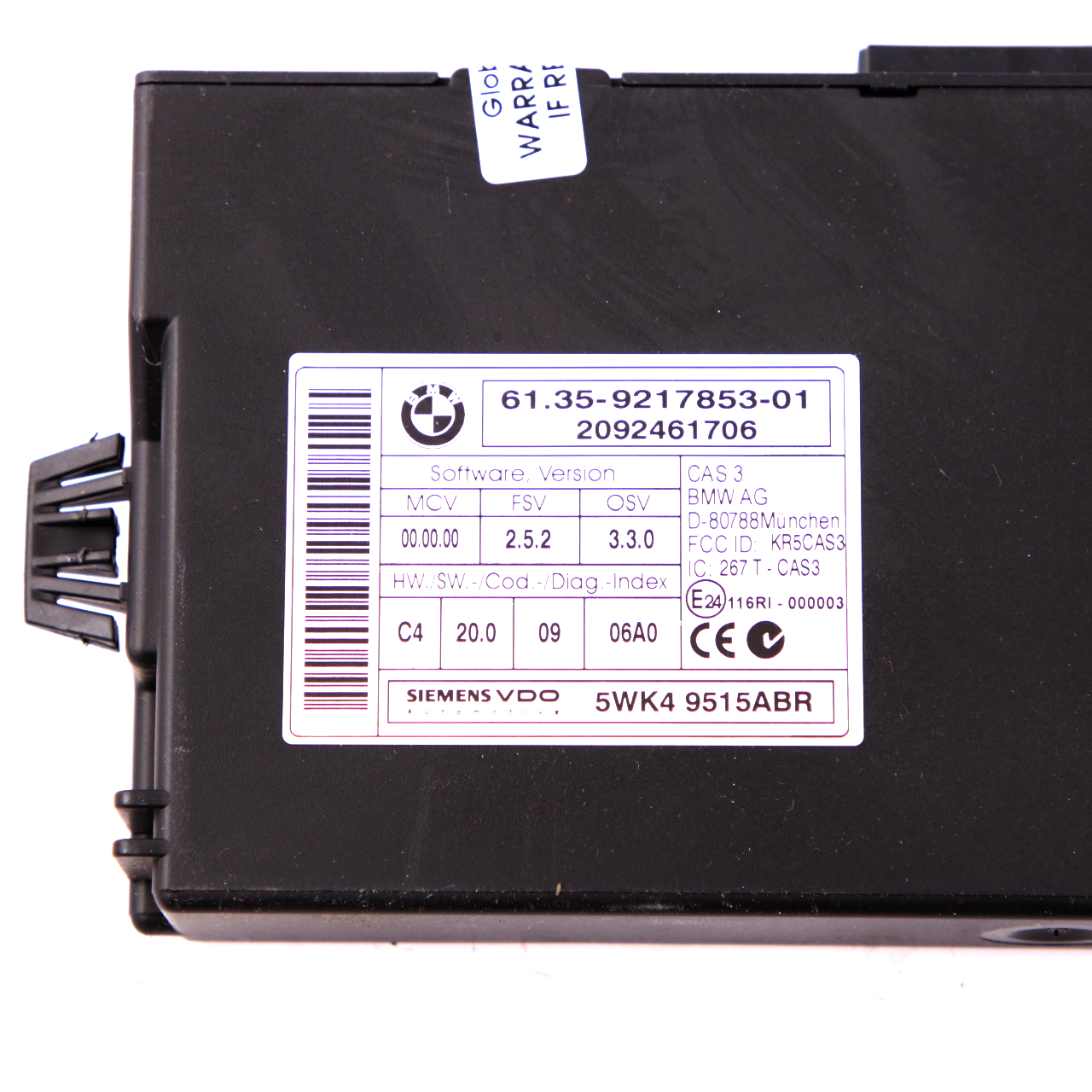 BMW E81 E87 LCI E90 E91 120d 320d N47 ECU KIT DDE 8506438 CAS 3 Key Automatic