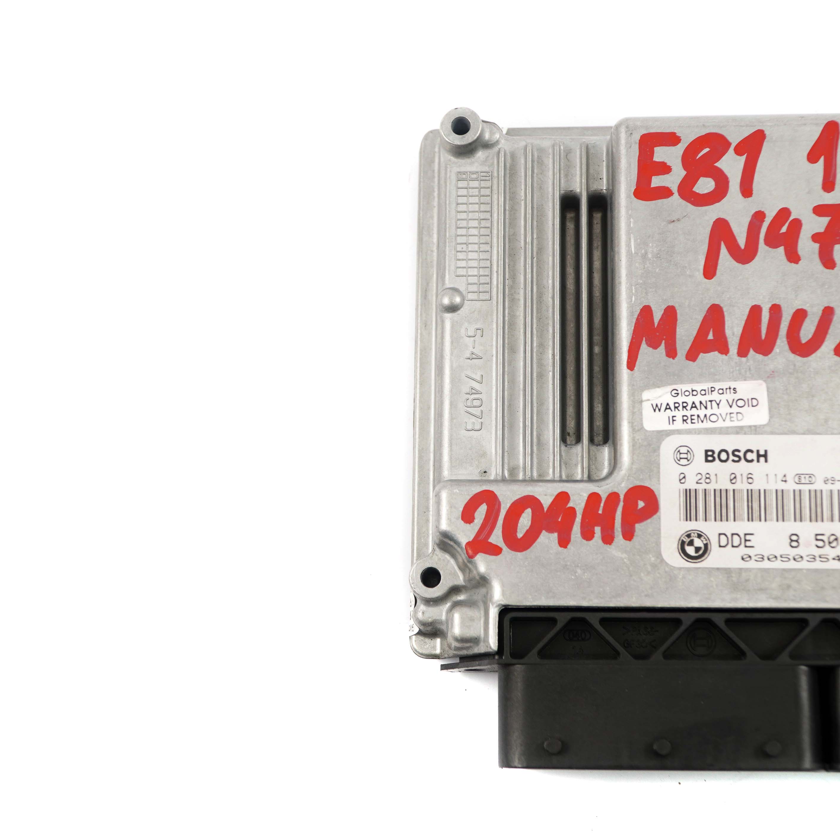 BMW E81 E82 E87 LCI E88 123d Petrol N47S 204HP ECU Engine DDE 8506442 Manual