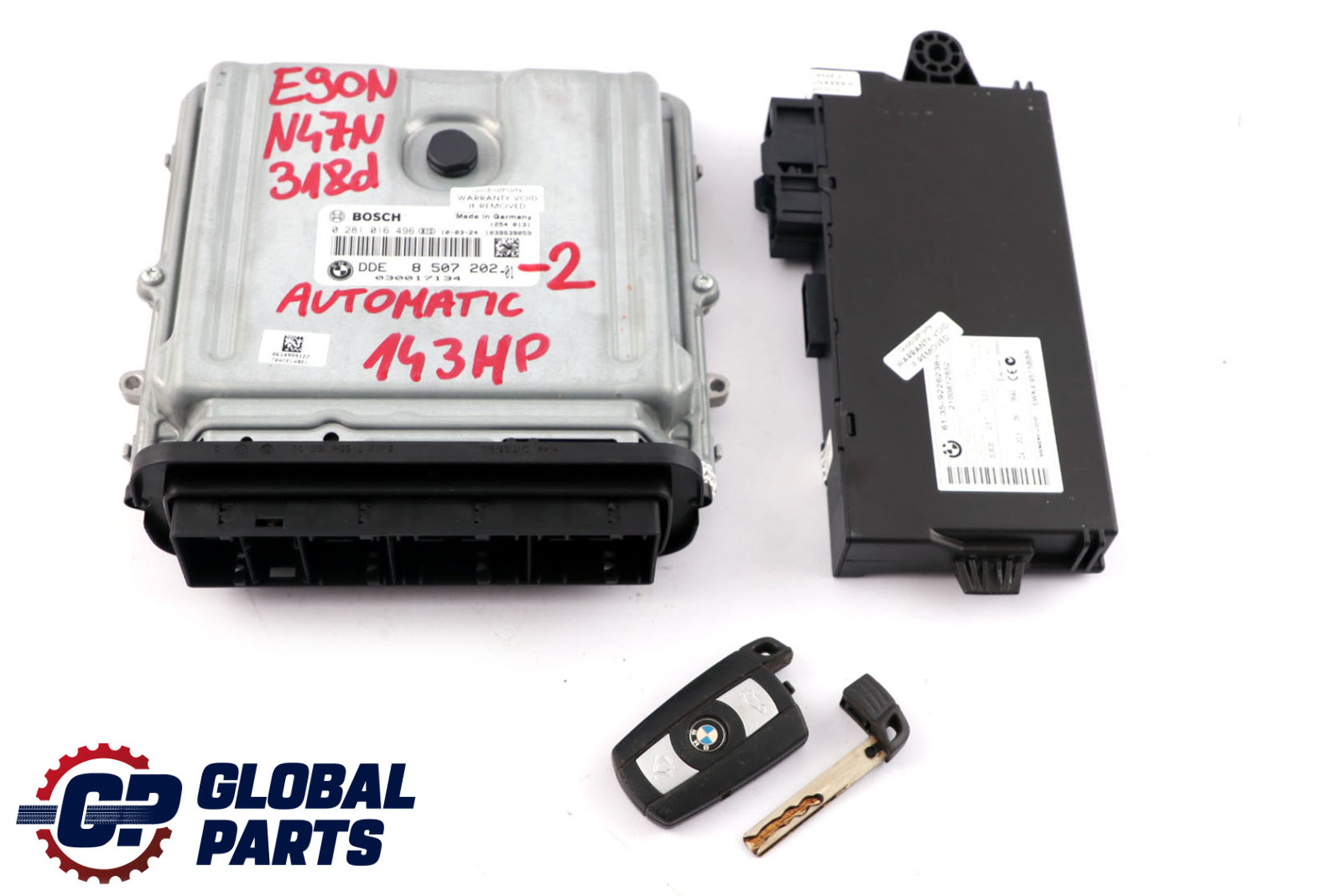 BMW 3 Series E90 E91 LCI 318d N47N 143HP ECU Kit DDE 8507202 CAS3 Key Automatic