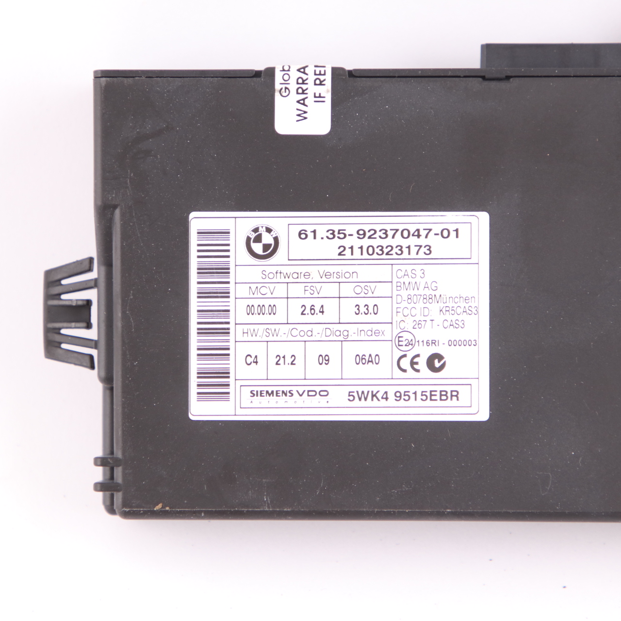 BMW E90 E91 LCI E92 325d Diesel N57 204HP ECU Engine Kit DDE 8510221 CAS3 + Key