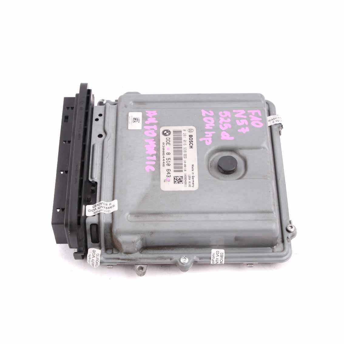 BMW F10 F11 525d N57 204HP Engine Control Unit ECU Module DDE 8510643 Automatic