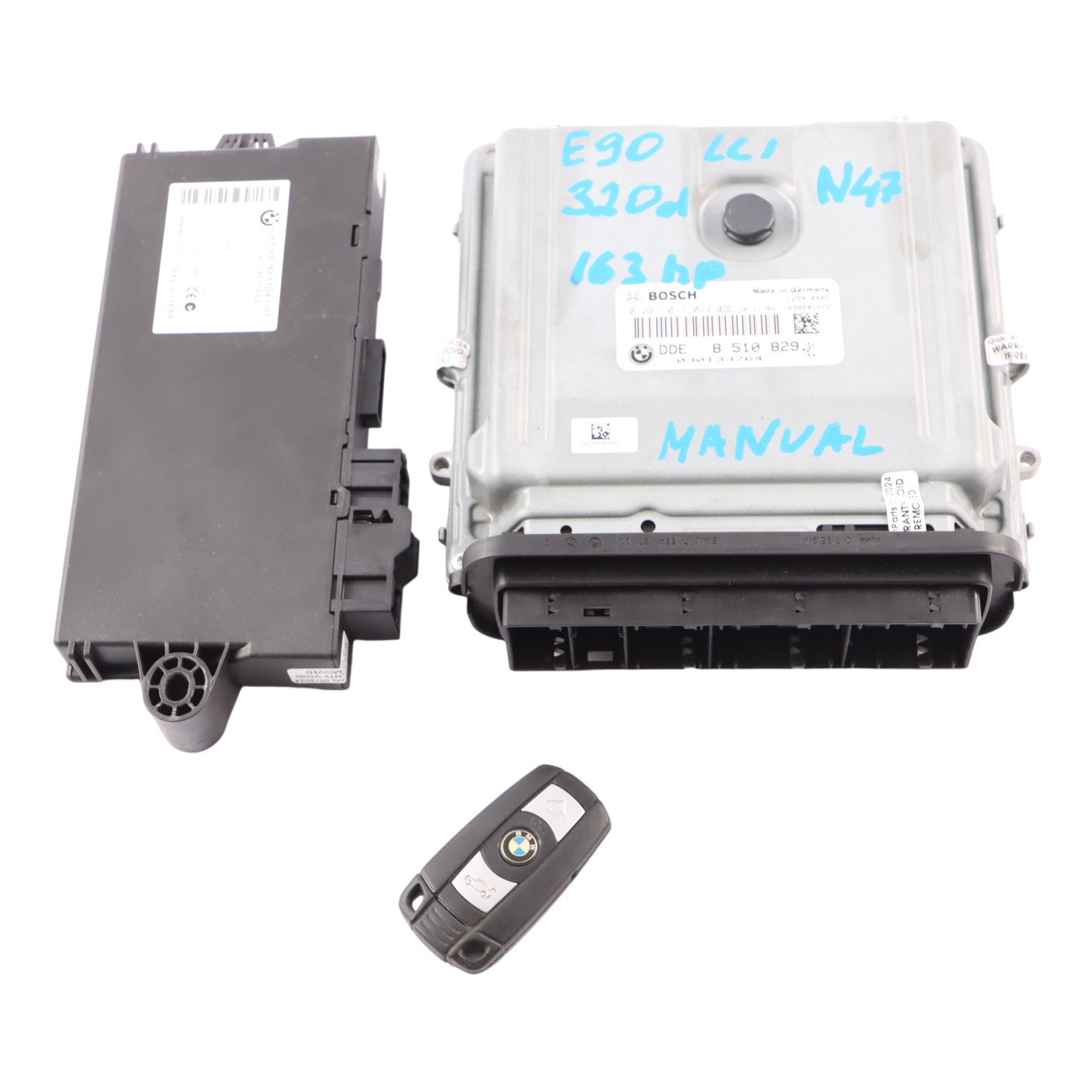 BMW E90 E91 LCI N47N 320d 163HP Engine ECU KIT DDE 8510829 + CAS3 + Key Manual