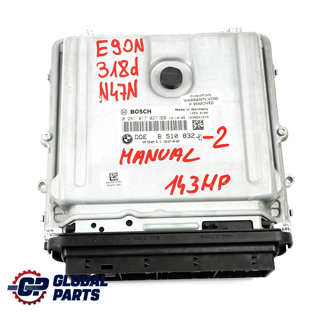 BMW E90 E91 LCI N47N 318d 143HP Engine ECU Kit DDE 8510832 CAS3 + Key Manual