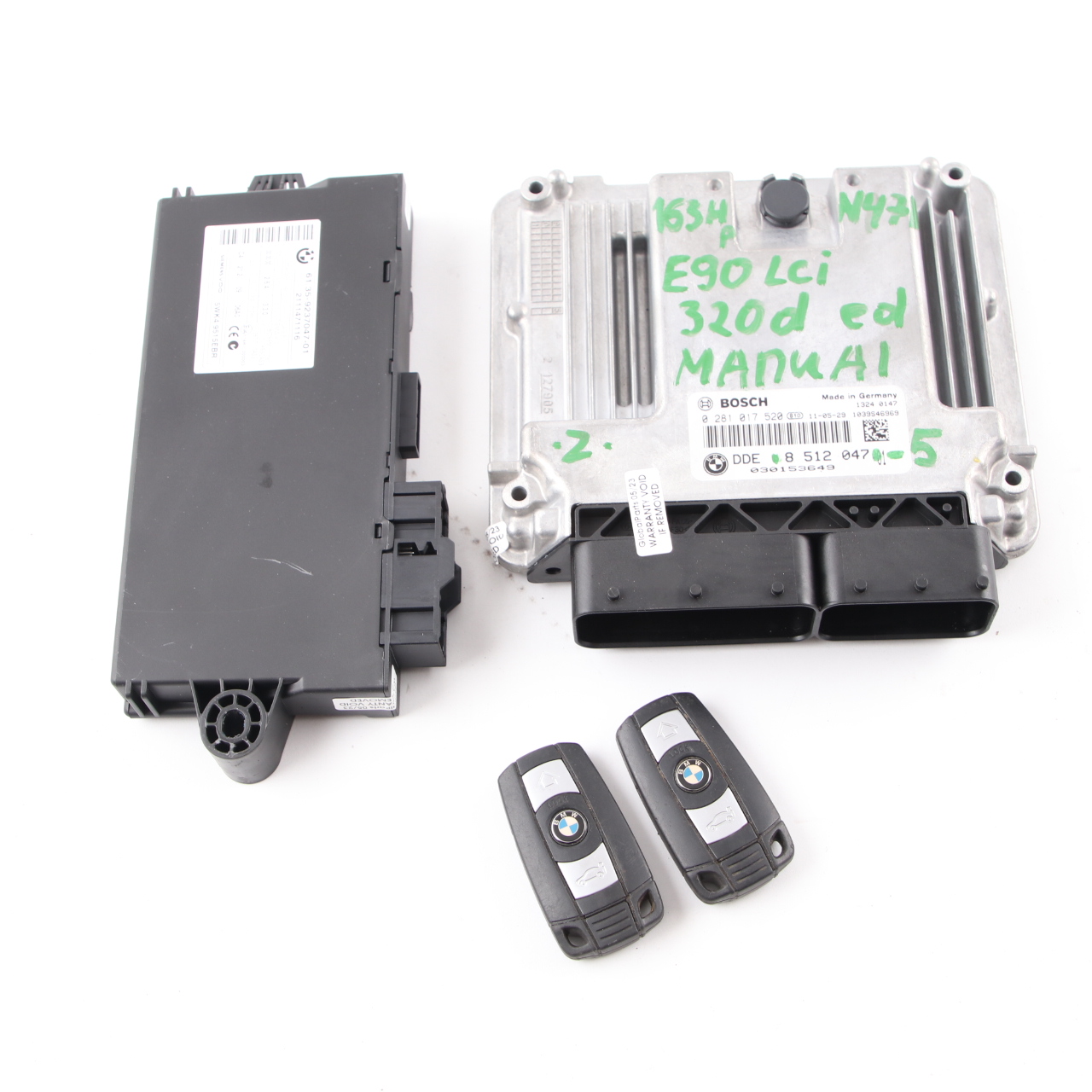 BMW E90 E91 LCI N47N 320d ed ECU KIT DDE 8512047 CAS 3 Keys Manual Transmission